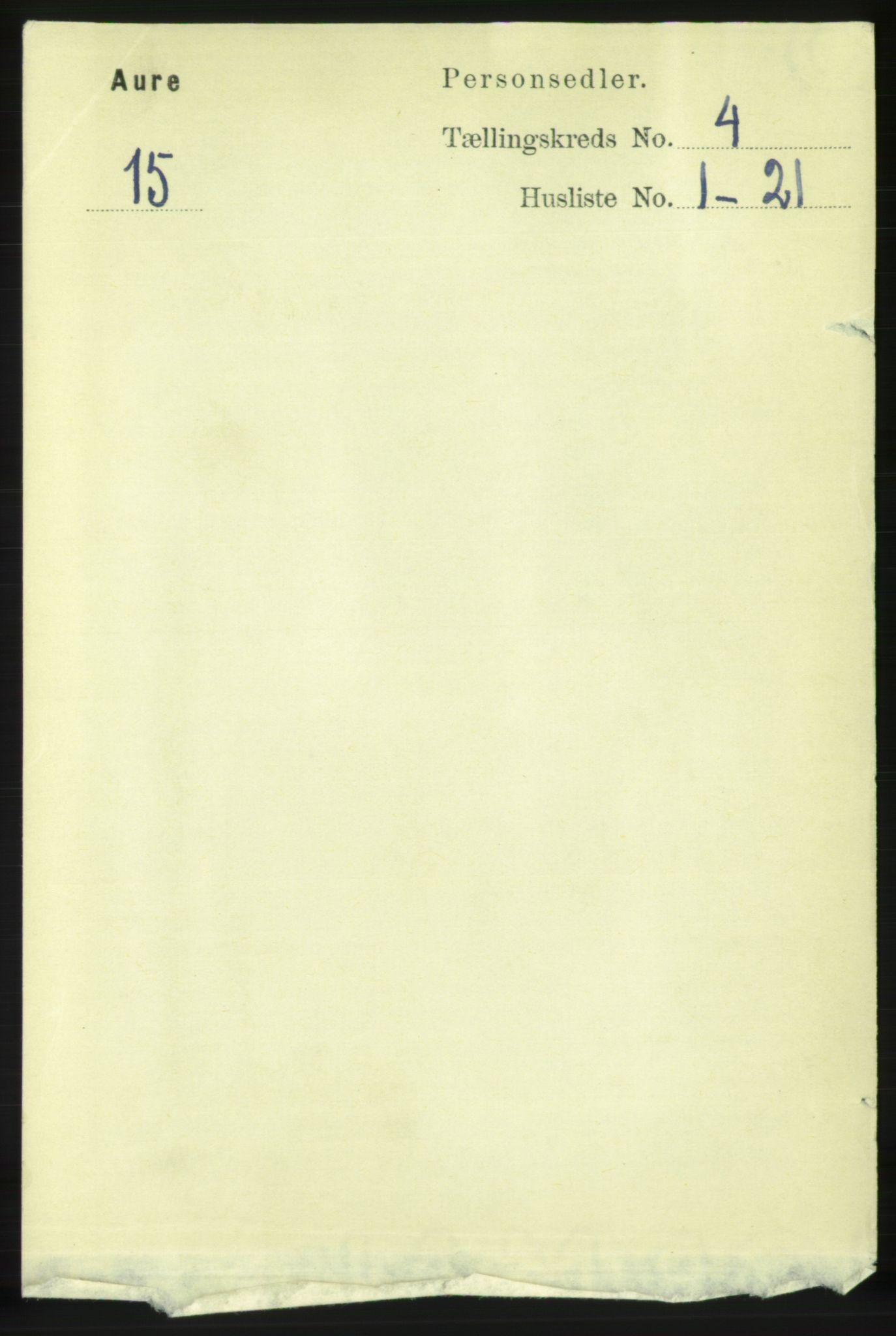 RA, 1891 census for 1569 Aure, 1891, p. 2011