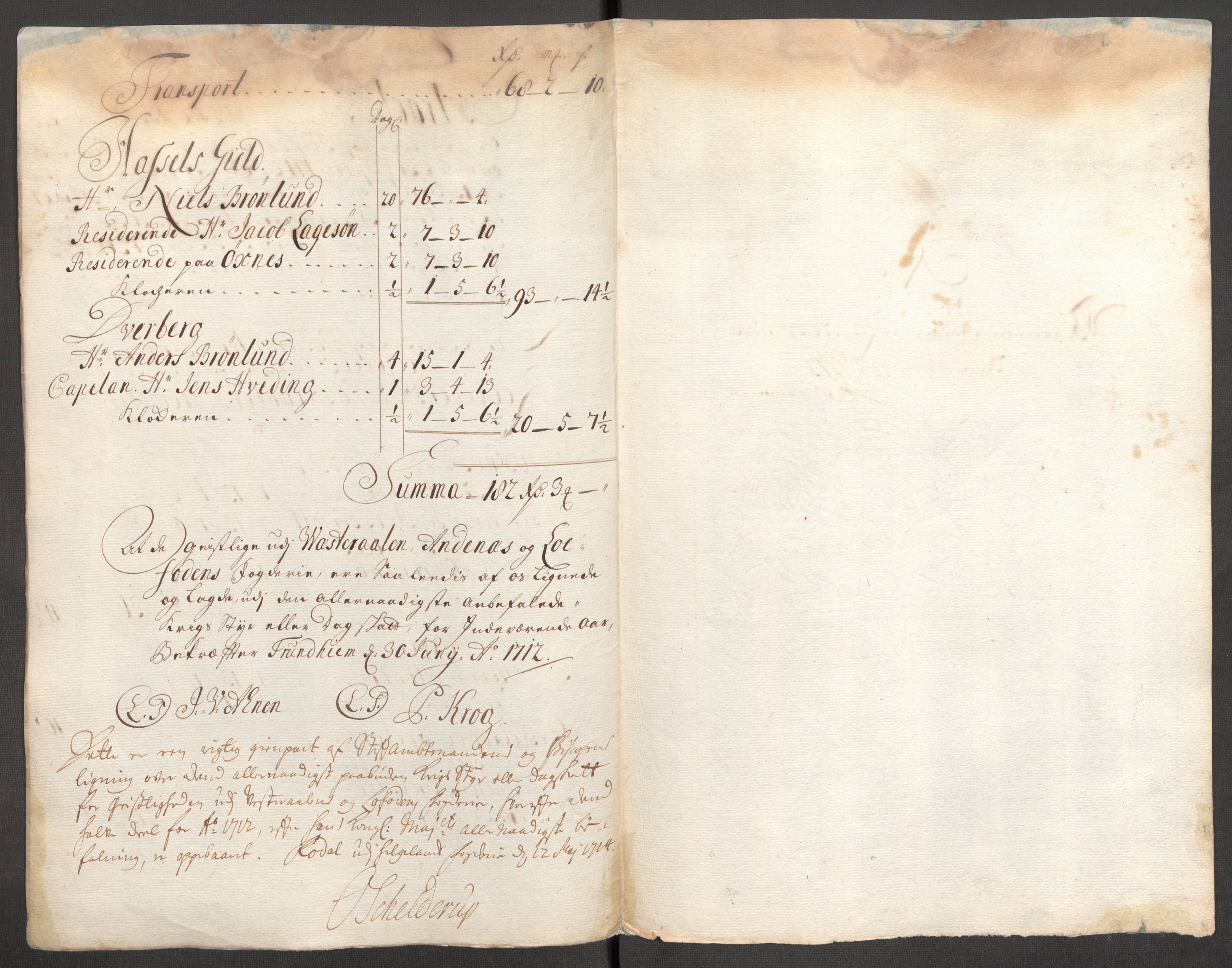 Rentekammeret inntil 1814, Reviderte regnskaper, Fogderegnskap, AV/RA-EA-4092/R67/L4679: Fogderegnskap Vesterålen, Andenes og Lofoten, 1711-1713, p. 197