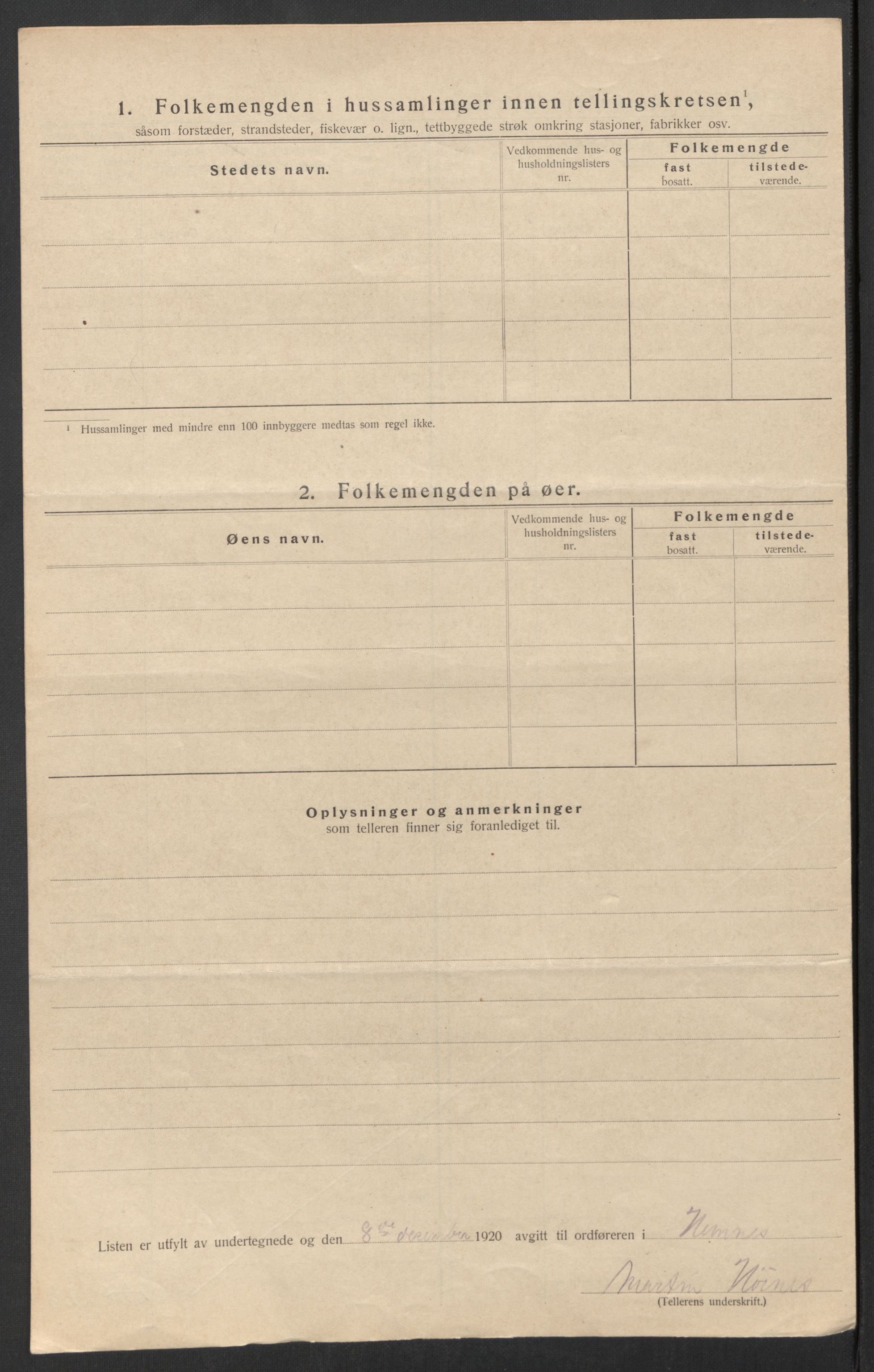 SAT, 1920 census for Hemnes, 1920, p. 24