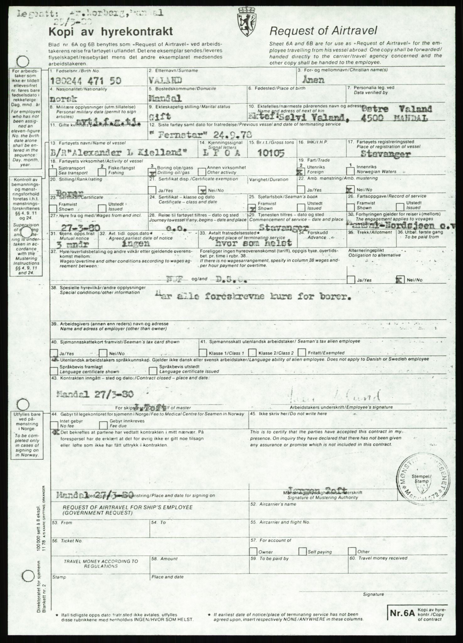 Justisdepartementet, Granskningskommisjonen ved Alexander Kielland-ulykken 27.3.1980, AV/RA-S-1165/D/L0007: B Stavanger Drilling A/S (Doku.liste + B1-B3 av av 4)/C Phillips Petroleum Company Norway (Doku.liste + C1-C12 av 12)/D Forex Neptune (Doku.liste + D1-D8 av 9), 1980-1981, p. 80