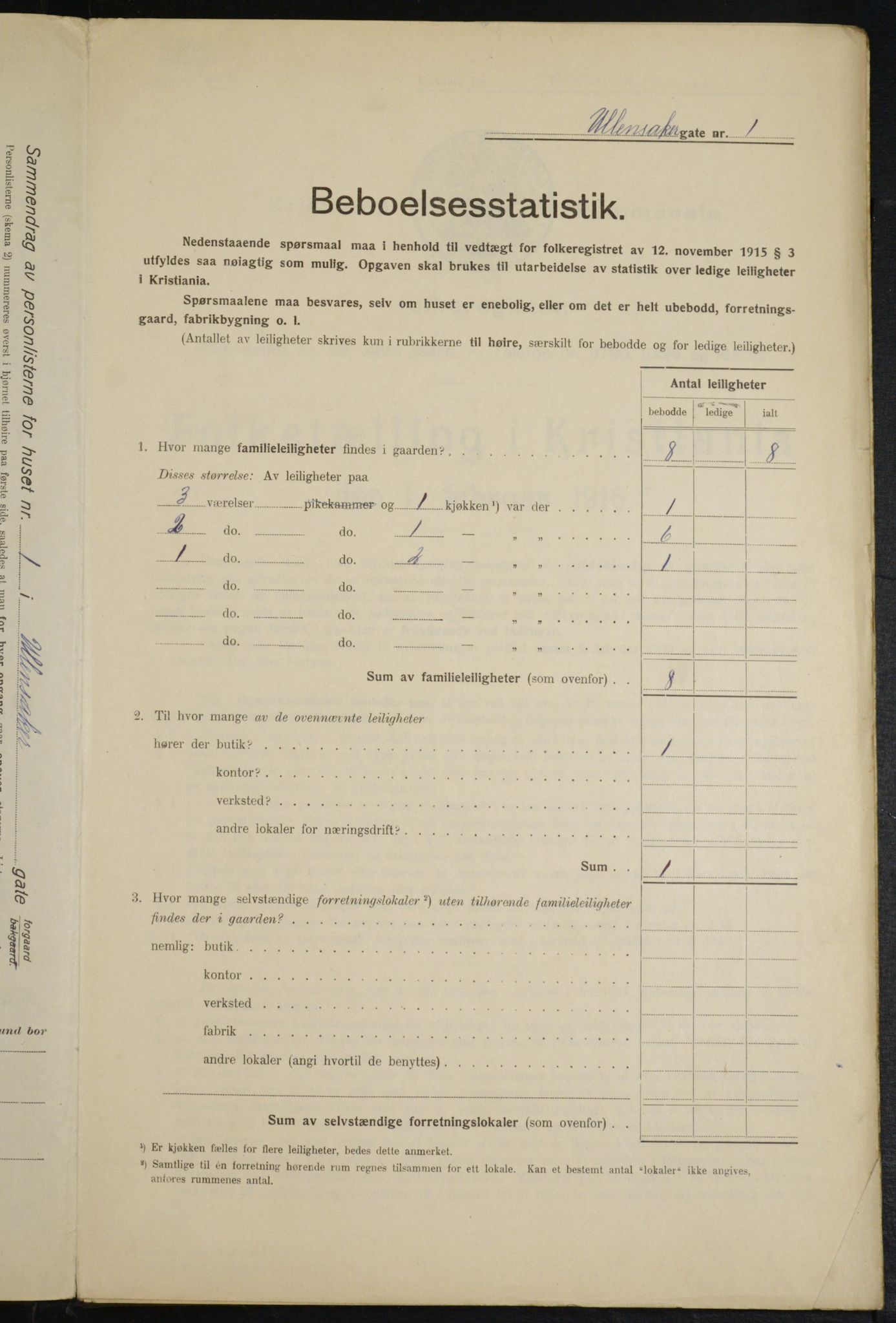 OBA, Municipal Census 1916 for Kristiania, 1916, p. 122318