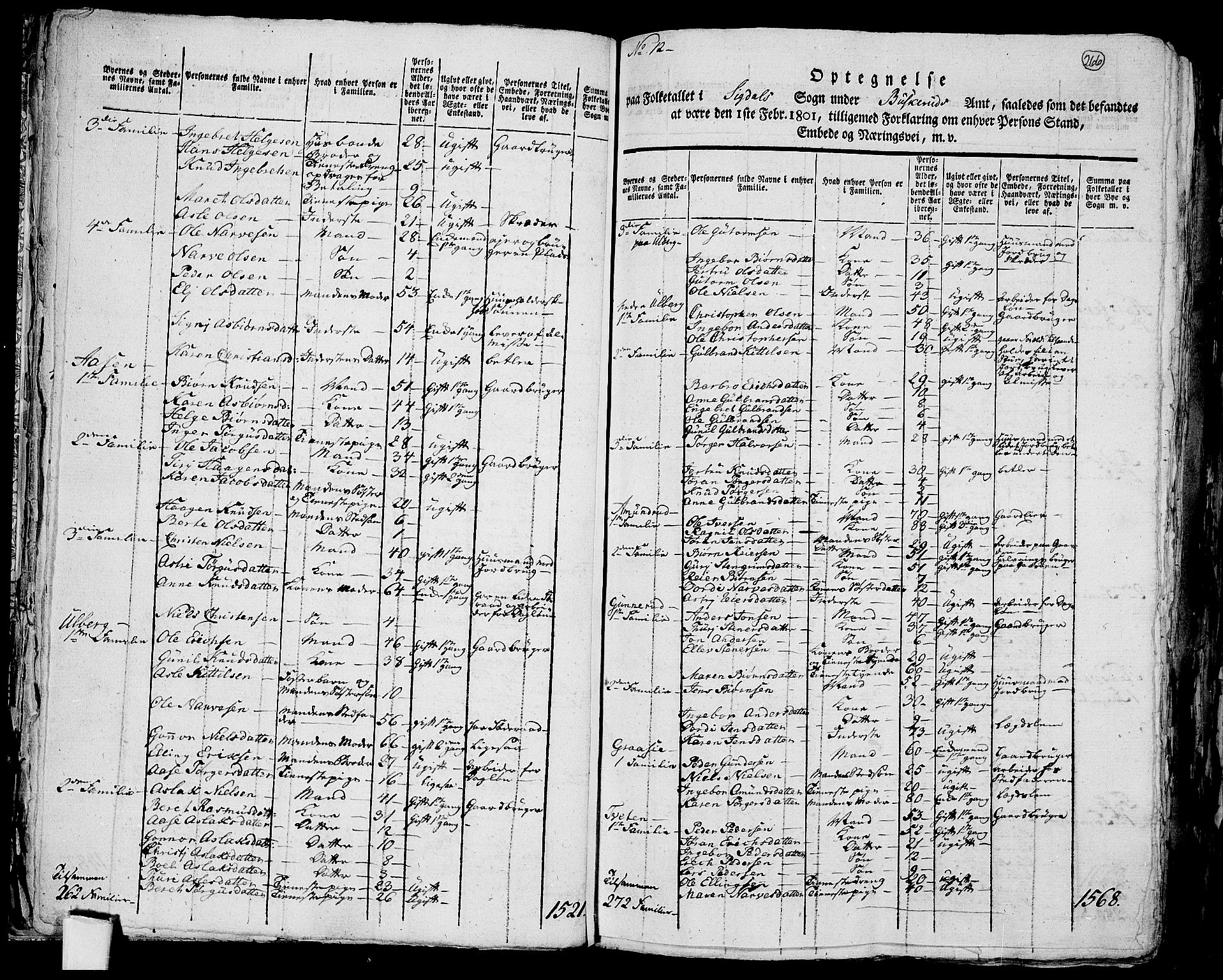 RA, 1801 census for 0621P Sigdal, 1801, p. 265b-266a
