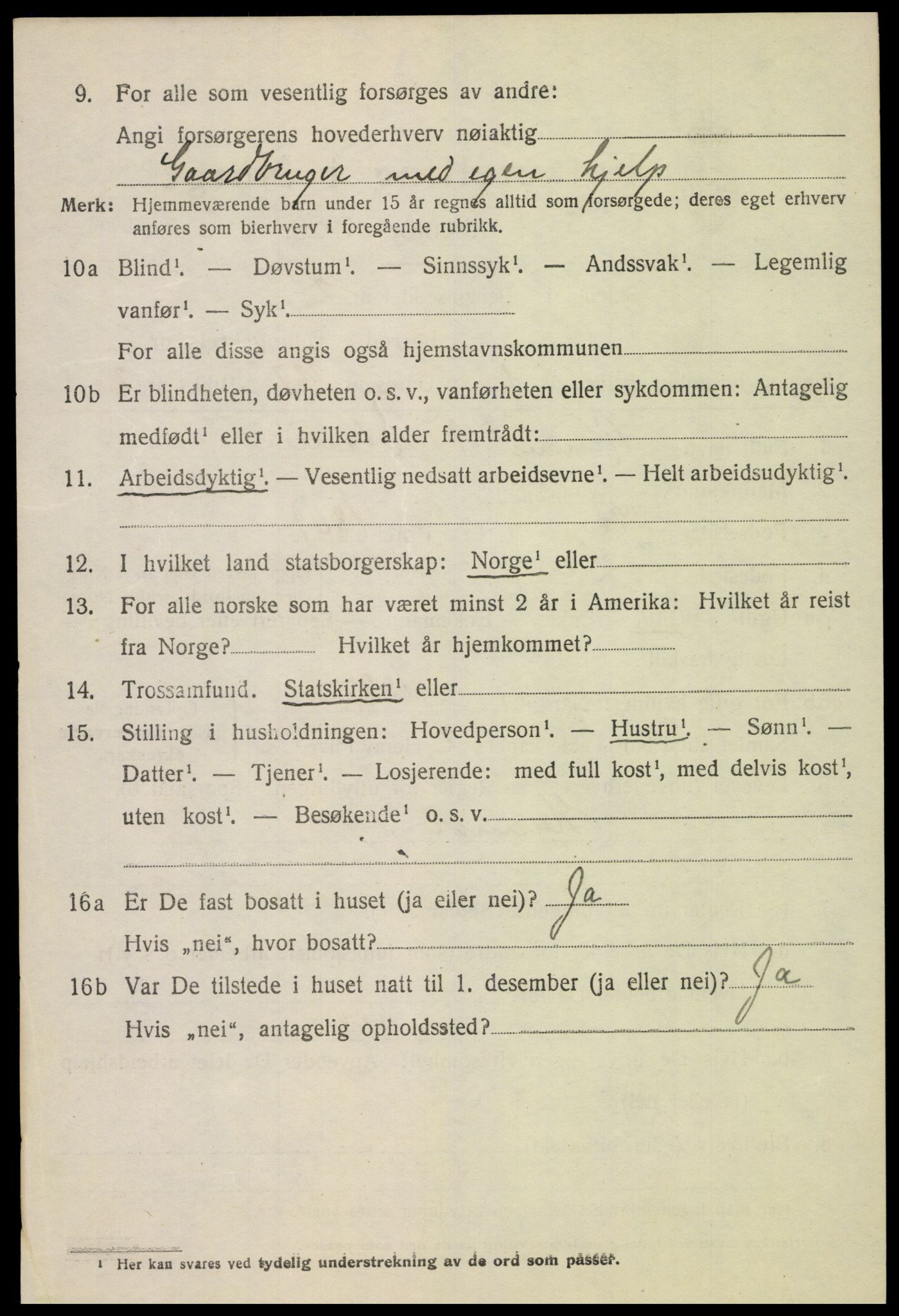 SAH, 1920 census for Lom, 1920, p. 5467