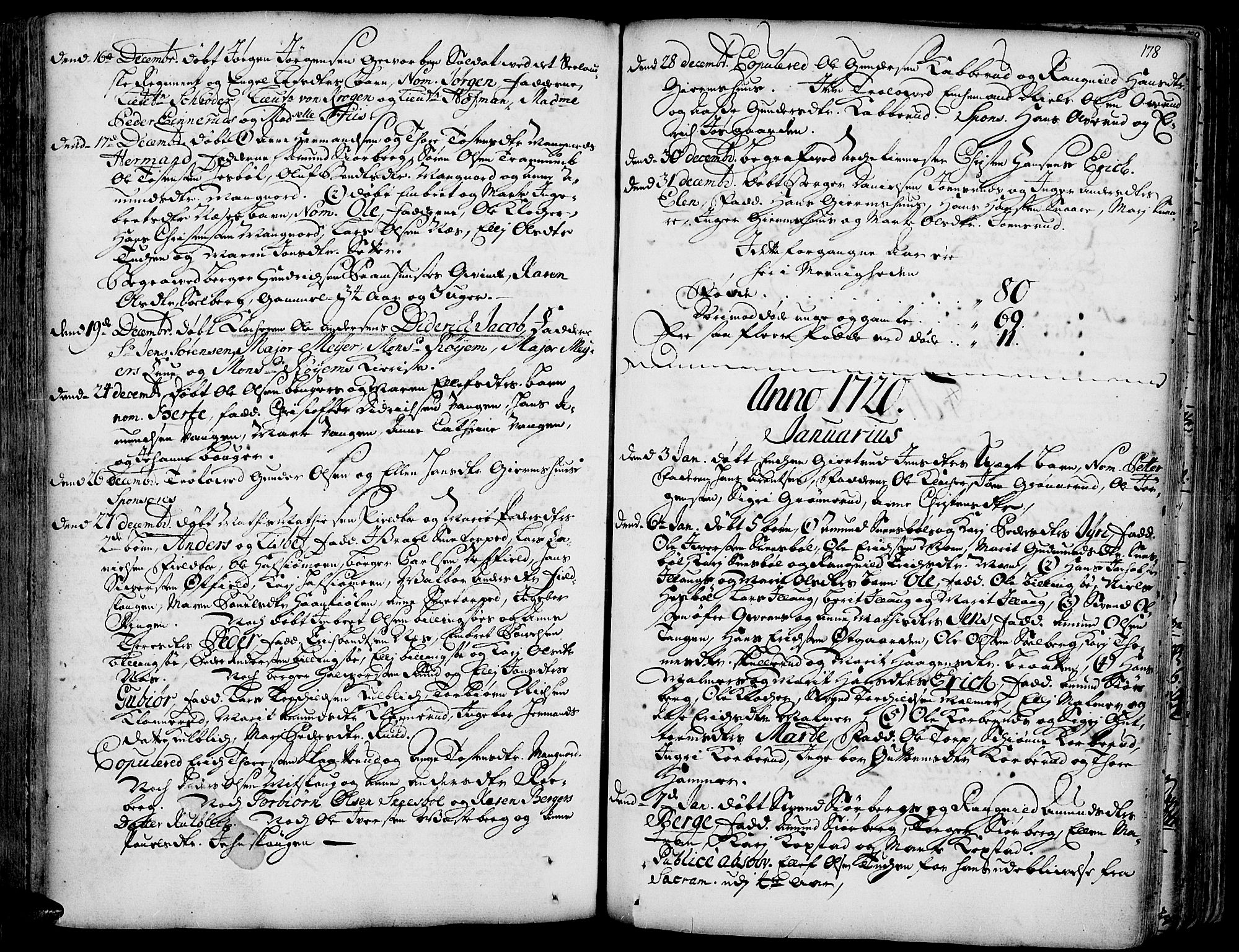 Vinger prestekontor, SAH/PREST-024/H/Ha/Haa/L0001: Parish register (official) no. 1, 1689-1729, p. 178