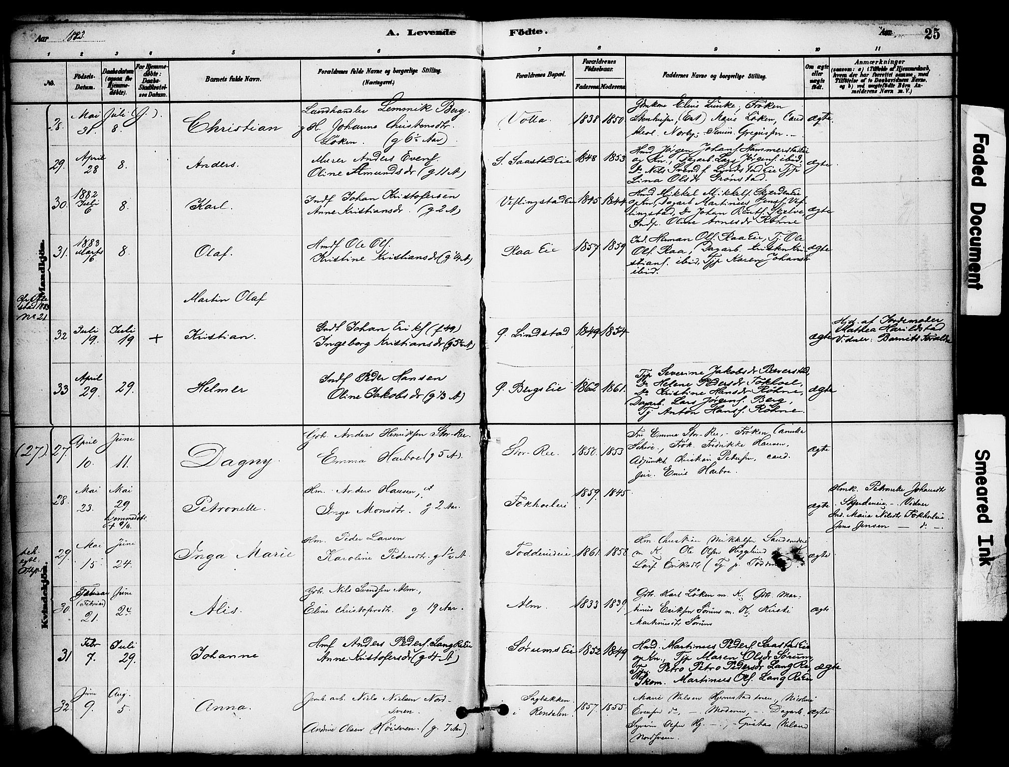 Stange prestekontor, AV/SAH-PREST-002/K/L0017: Parish register (official) no. 17, 1880-1893, p. 25