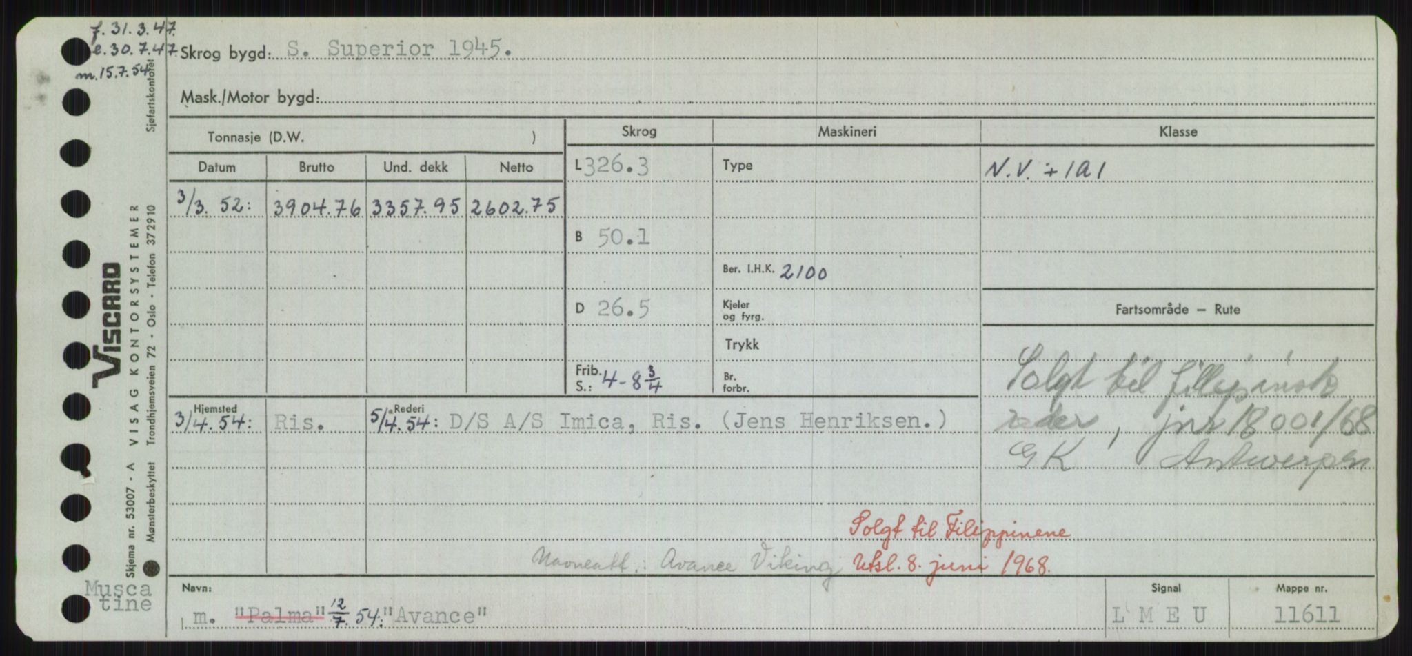 Sjøfartsdirektoratet med forløpere, Skipsmålingen, RA/S-1627/H/Hd/L0002: Fartøy, Apa-Axe, p. 513