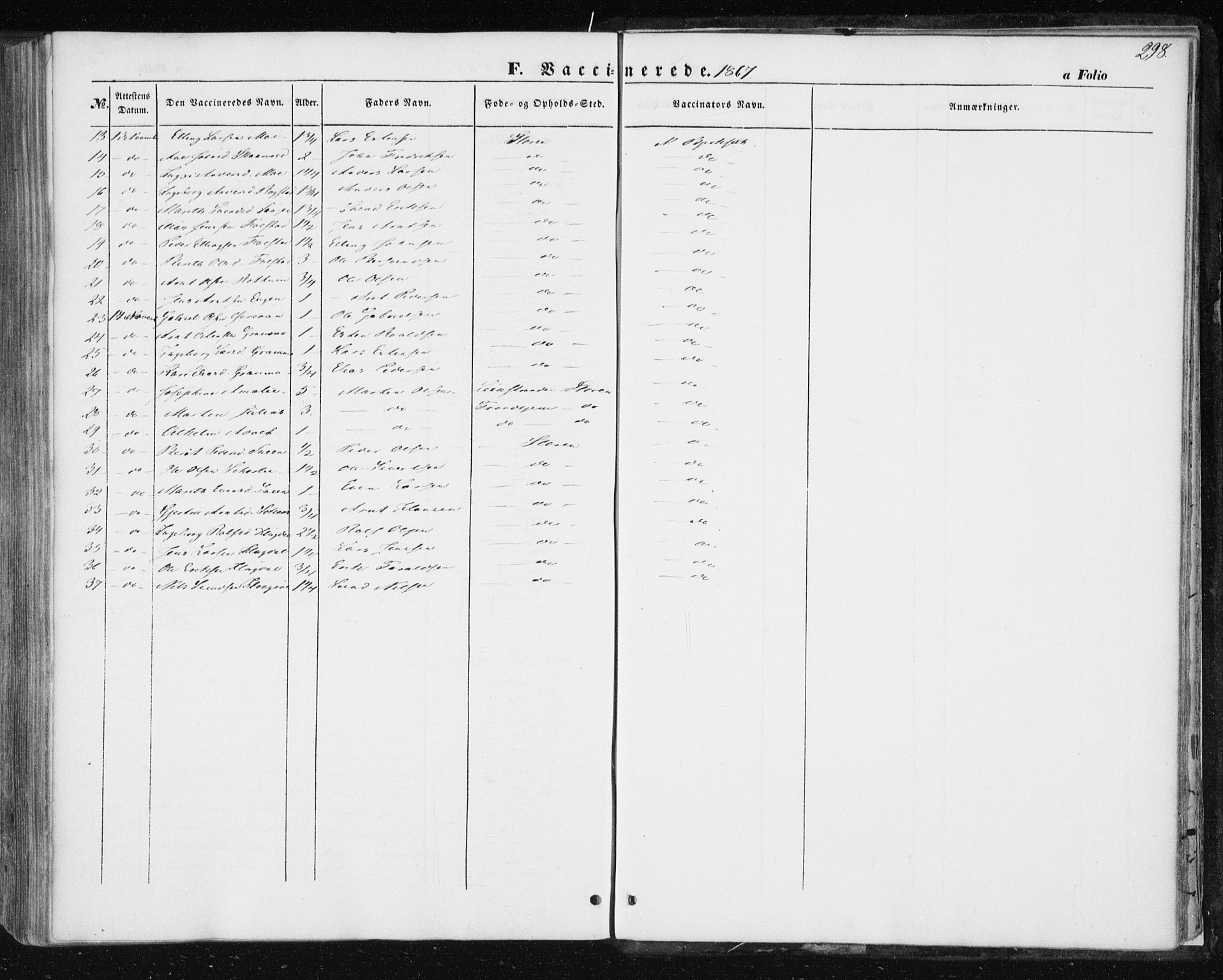 Ministerialprotokoller, klokkerbøker og fødselsregistre - Sør-Trøndelag, SAT/A-1456/687/L1000: Parish register (official) no. 687A06, 1848-1869, p. 298
