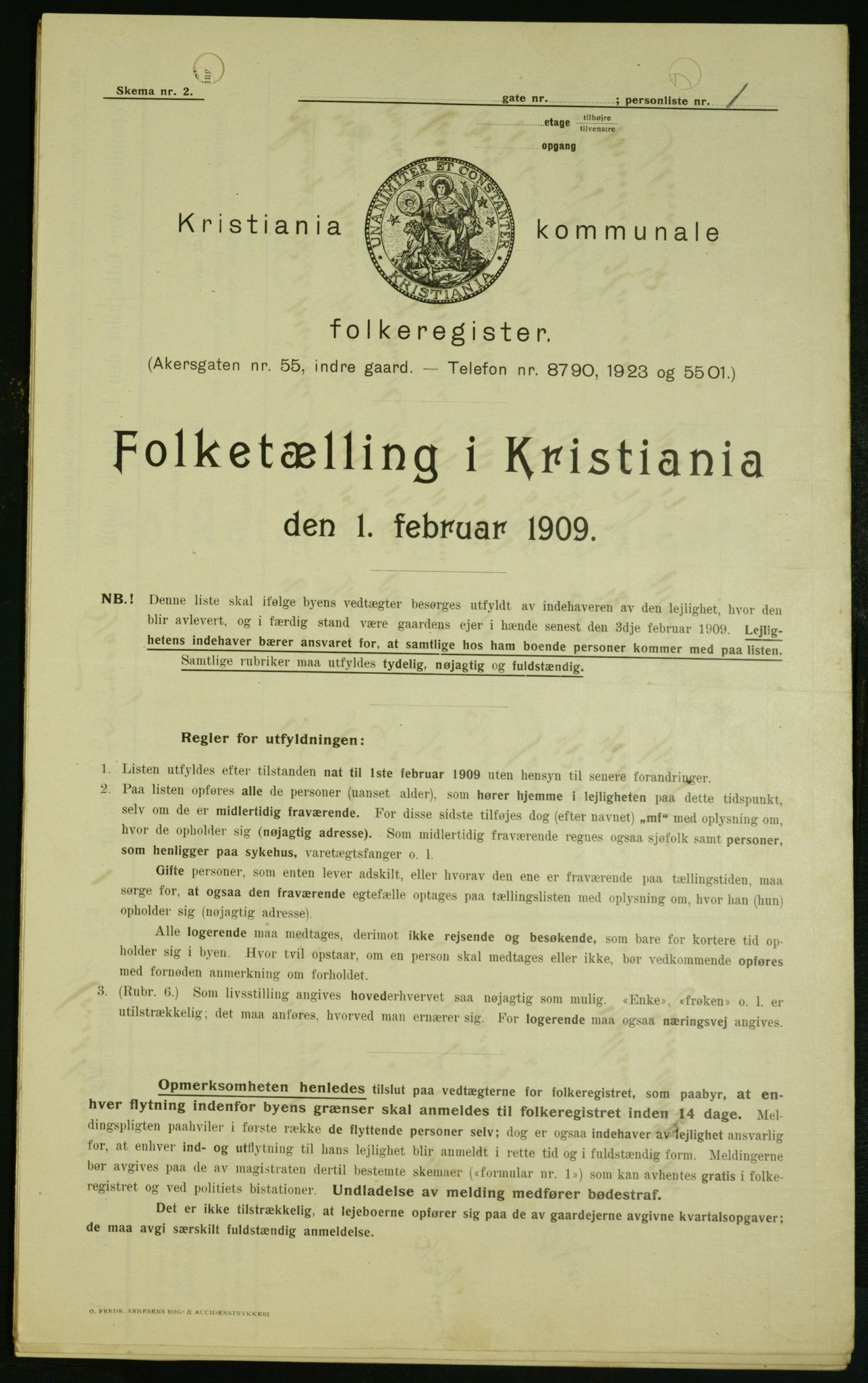 OBA, Municipal Census 1909 for Kristiania, 1909, p. 21287