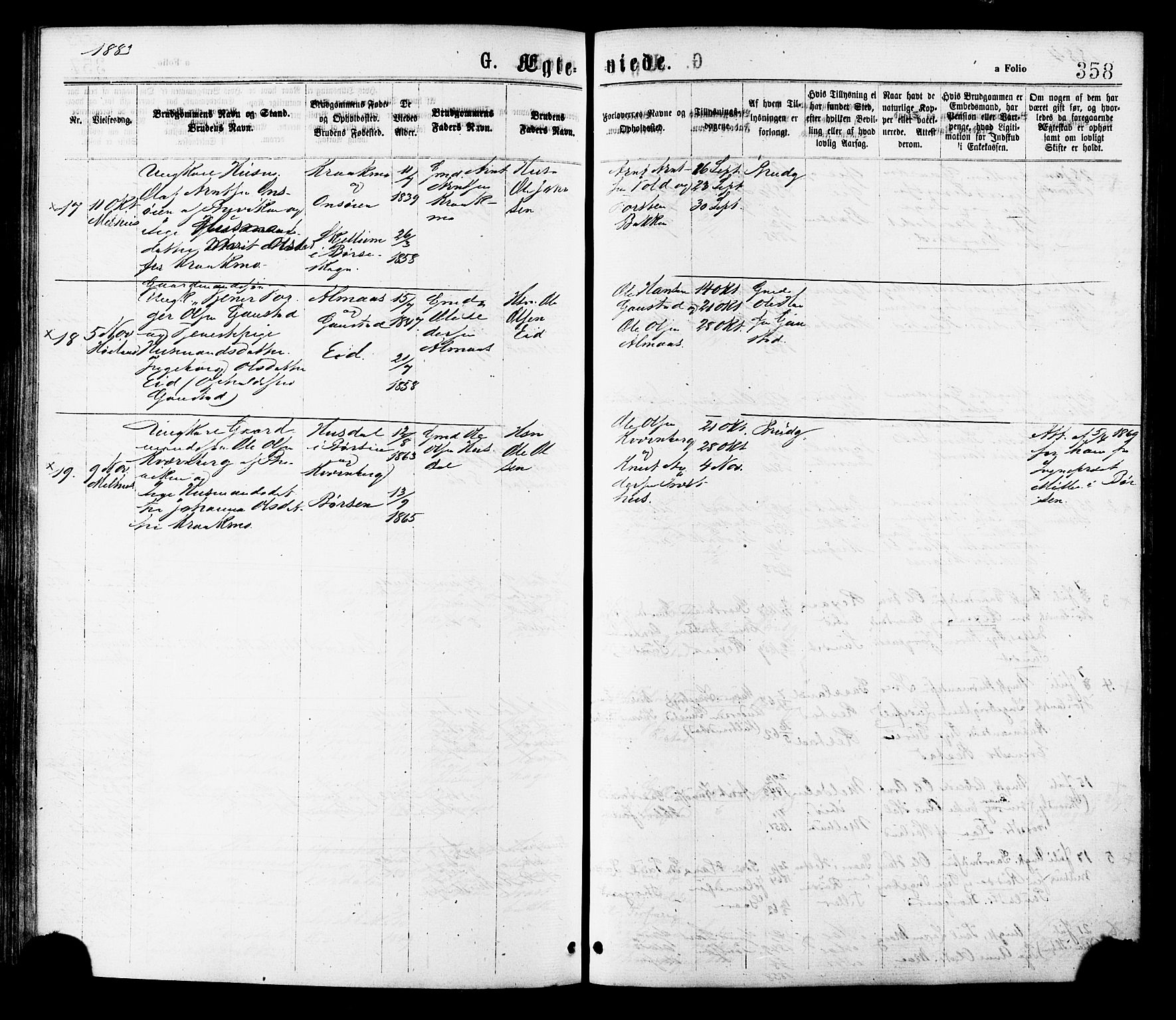 Ministerialprotokoller, klokkerbøker og fødselsregistre - Sør-Trøndelag, SAT/A-1456/691/L1079: Parish register (official) no. 691A11, 1873-1886, p. 358
