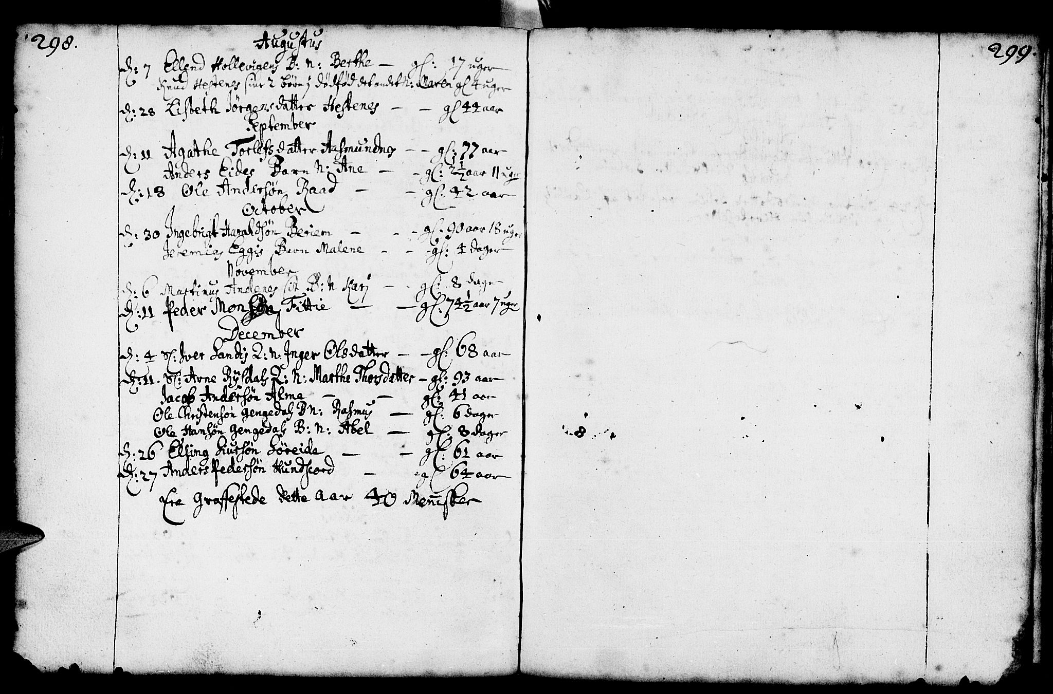 Gloppen sokneprestembete, SAB/A-80101/H/Haa/Haaa/L0001: Parish register (official) no. A 1, 1686-1711, p. 298-299