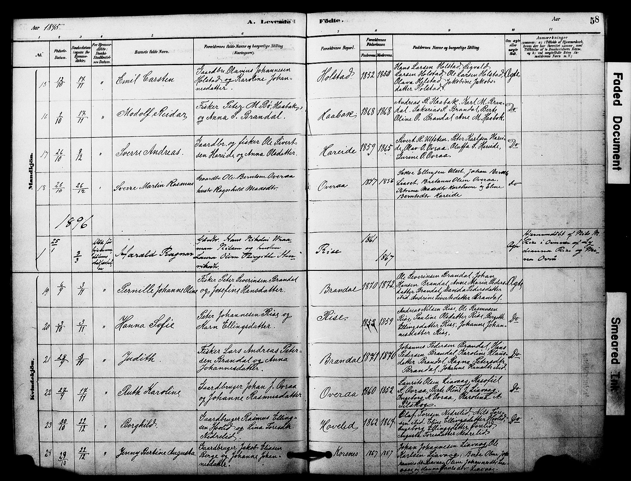 Ministerialprotokoller, klokkerbøker og fødselsregistre - Møre og Romsdal, SAT/A-1454/510/L0122: Parish register (official) no. 510A02, 1878-1897, p. 58