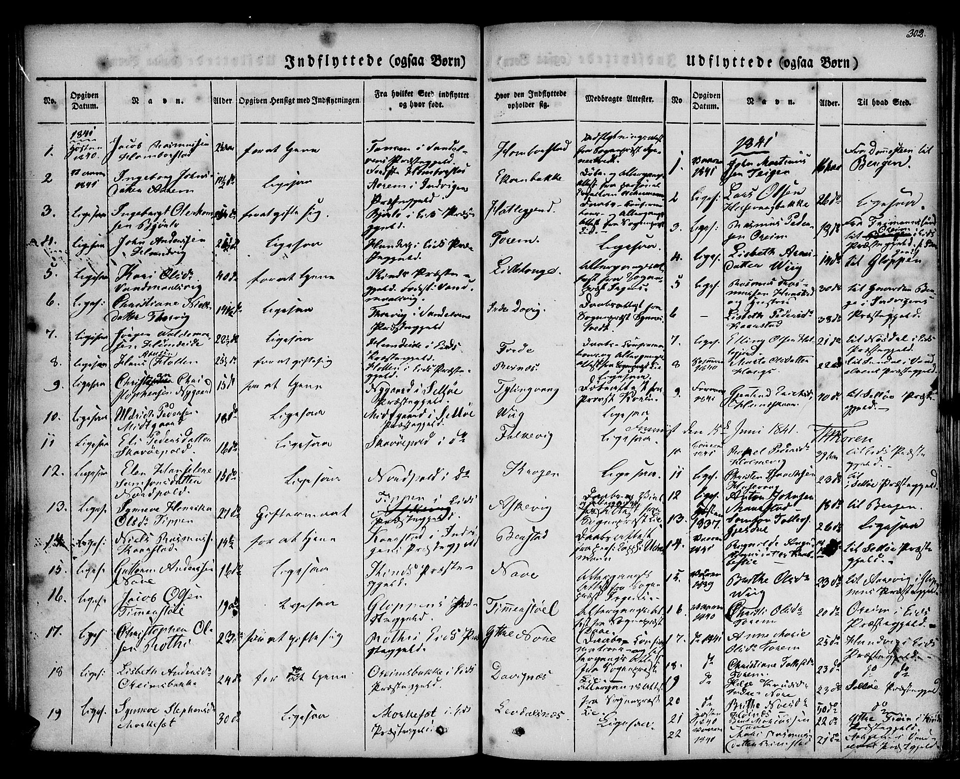 Davik sokneprestembete, AV/SAB-A-79701/H/Haa/Haaa/L0004: Parish register (official) no. A 4, 1830-1849, p. 302