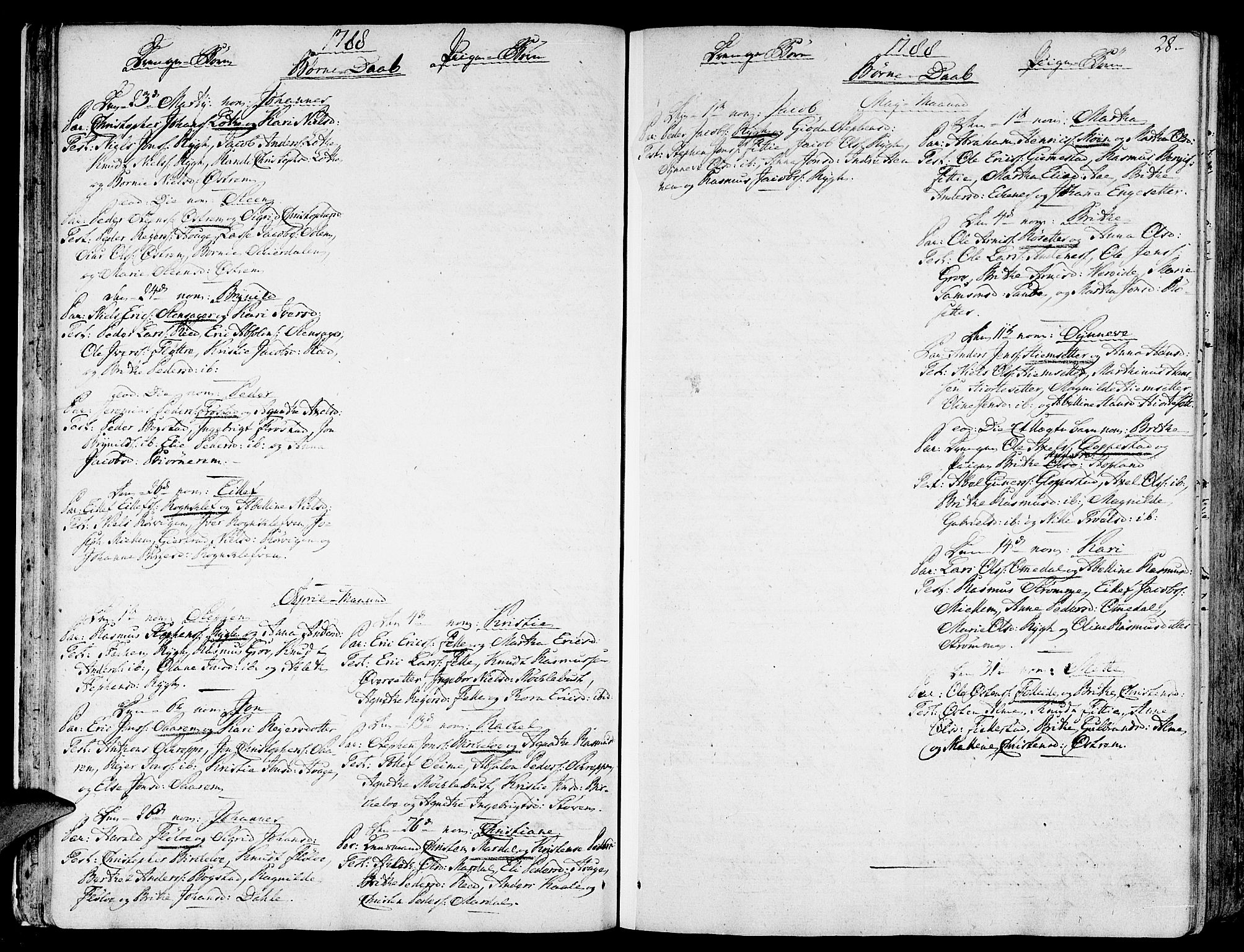 Gloppen sokneprestembete, AV/SAB-A-80101/H/Haa/Haaa/L0005: Parish register (official) no. A 5, 1785-1815, p. 28