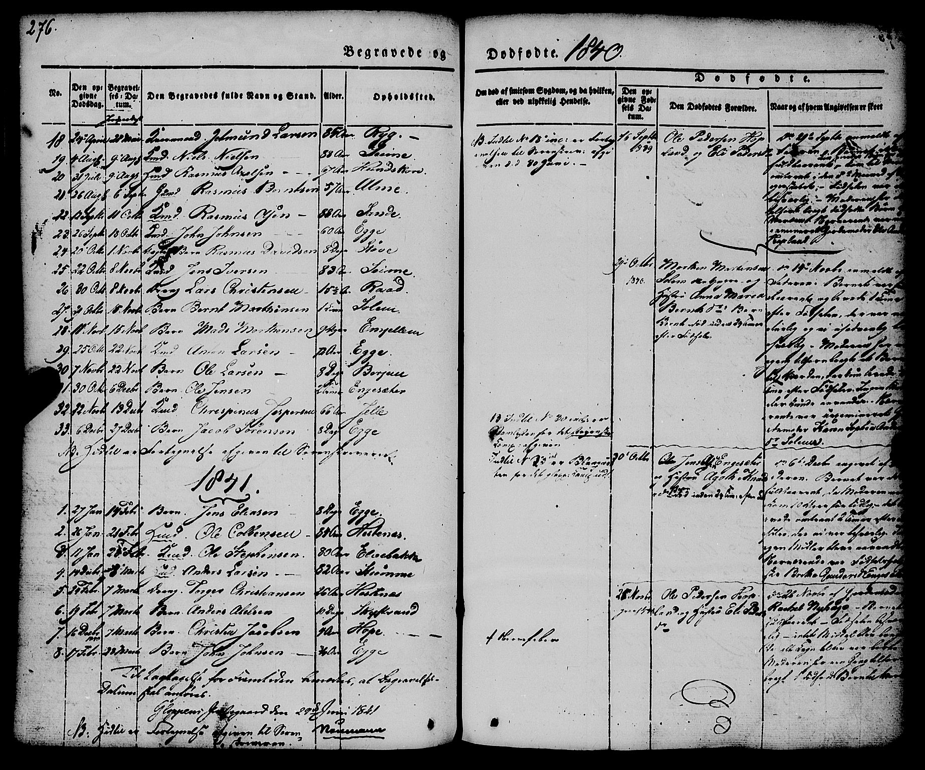 Gloppen sokneprestembete, SAB/A-80101/H/Haa/Haaa/L0008: Parish register (official) no. A 8, 1837-1855, p. 276