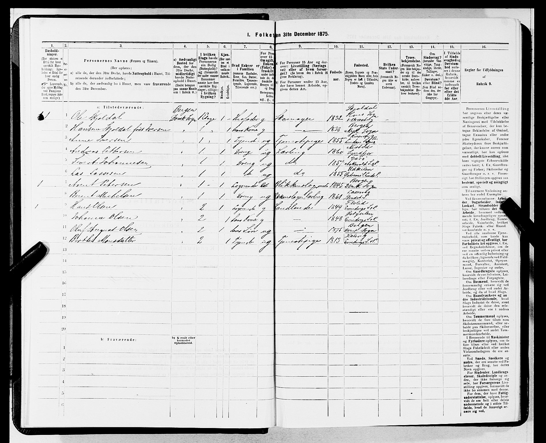 SAB, 1875 census for 1301 Bergen, 1875, p. 2272