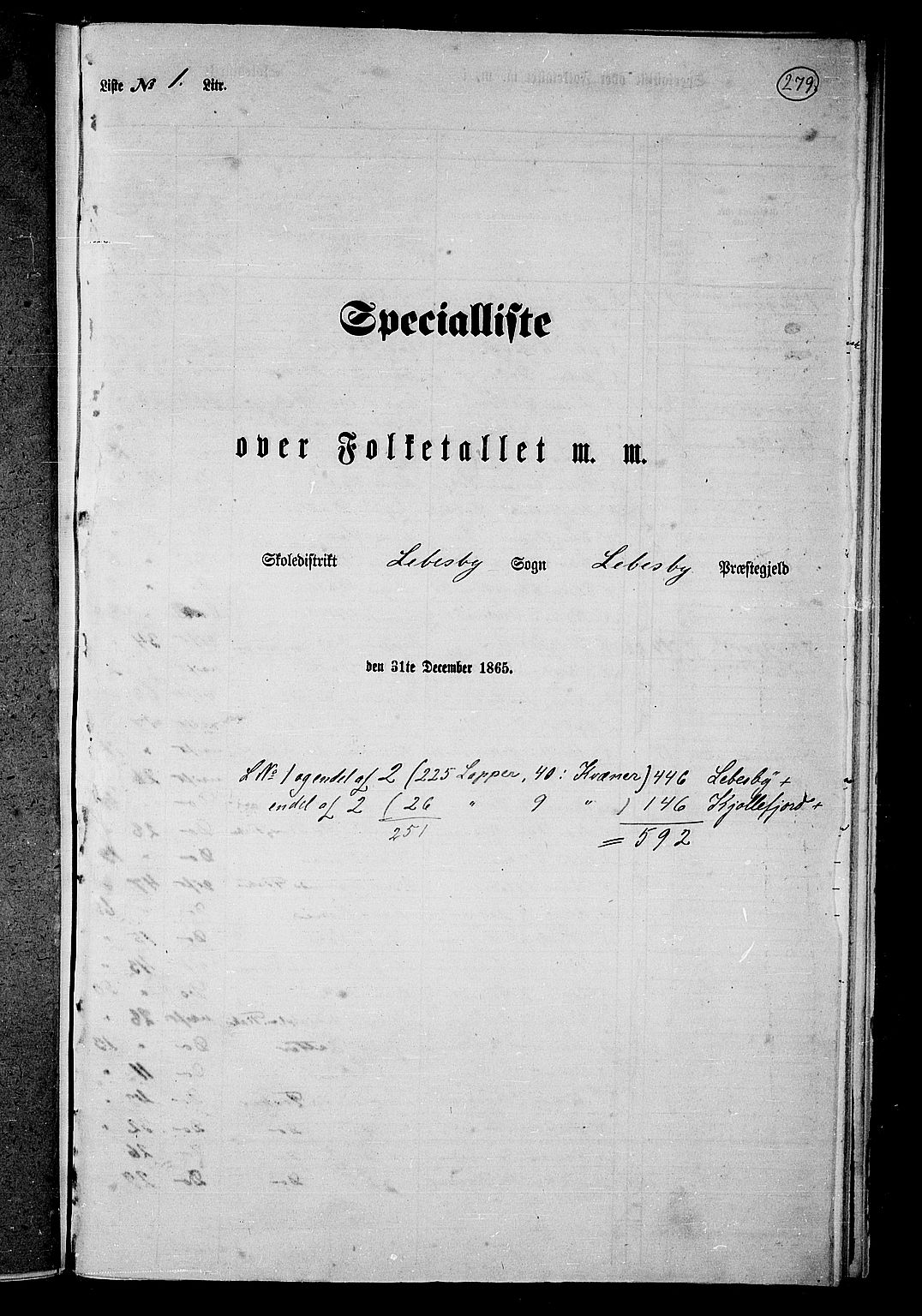 RA, 1865 census for Lebesby, 1865, p. 5