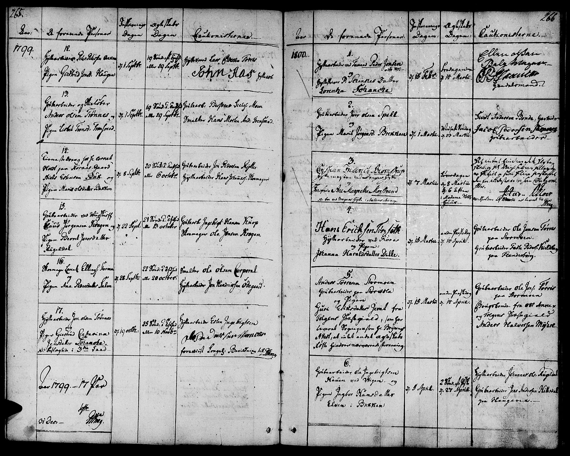 Ministerialprotokoller, klokkerbøker og fødselsregistre - Sør-Trøndelag, SAT/A-1456/681/L0927: Parish register (official) no. 681A05, 1798-1808, p. 265-266