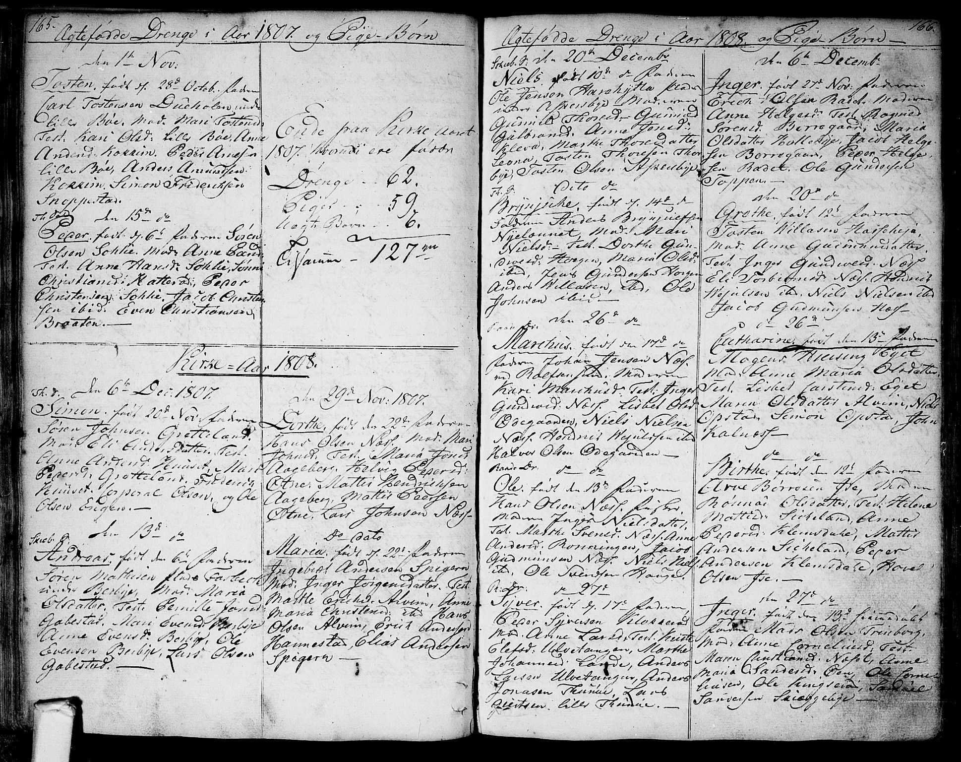 Tune prestekontor Kirkebøker, SAO/A-2007/F/Fa/L0004: Parish register (official) no. 4, 1797-1815, p. 165-166