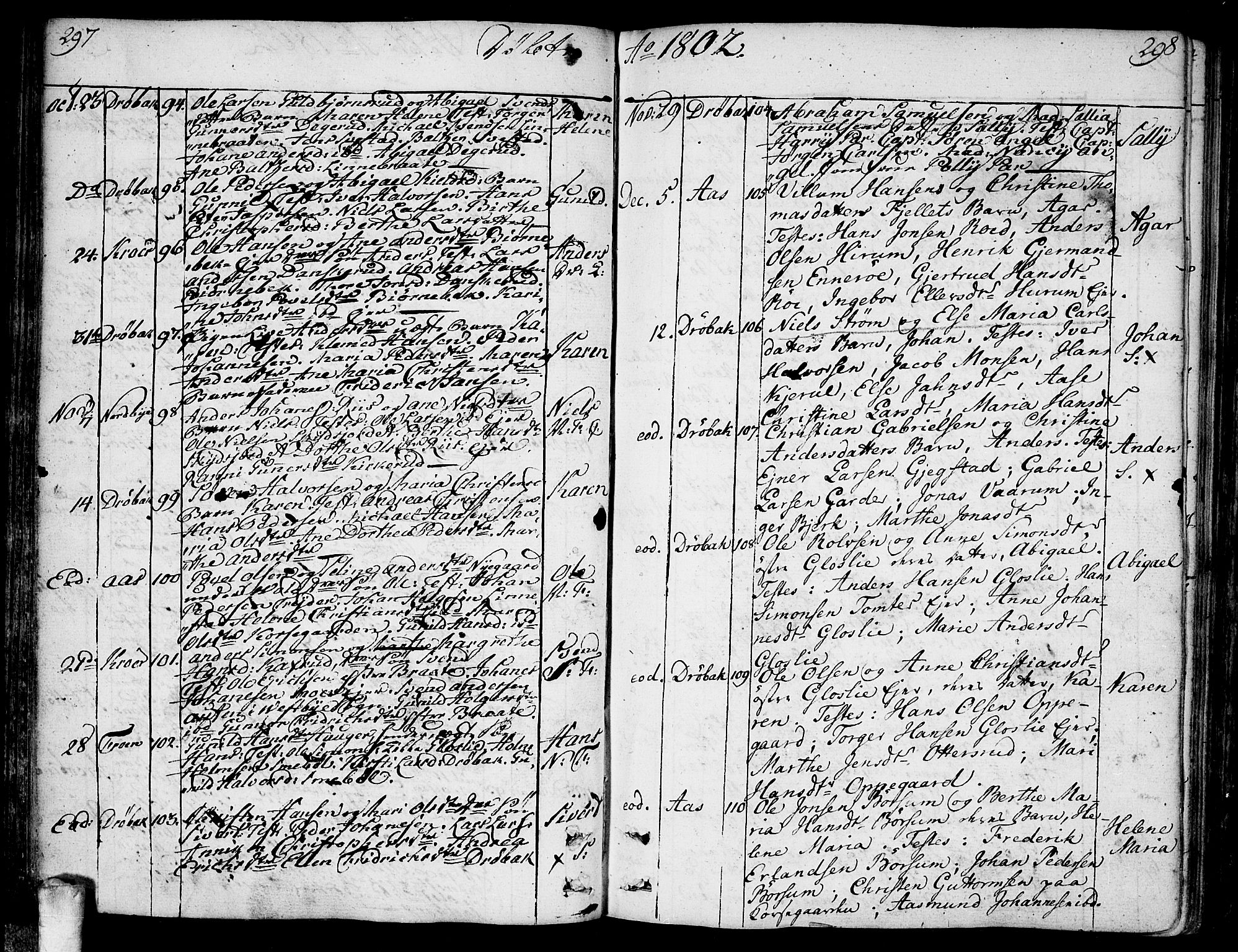 Ås prestekontor Kirkebøker, SAO/A-10894/F/Fa/L0002: Parish register (official) no. I 2, 1778-1813, p. 297-298