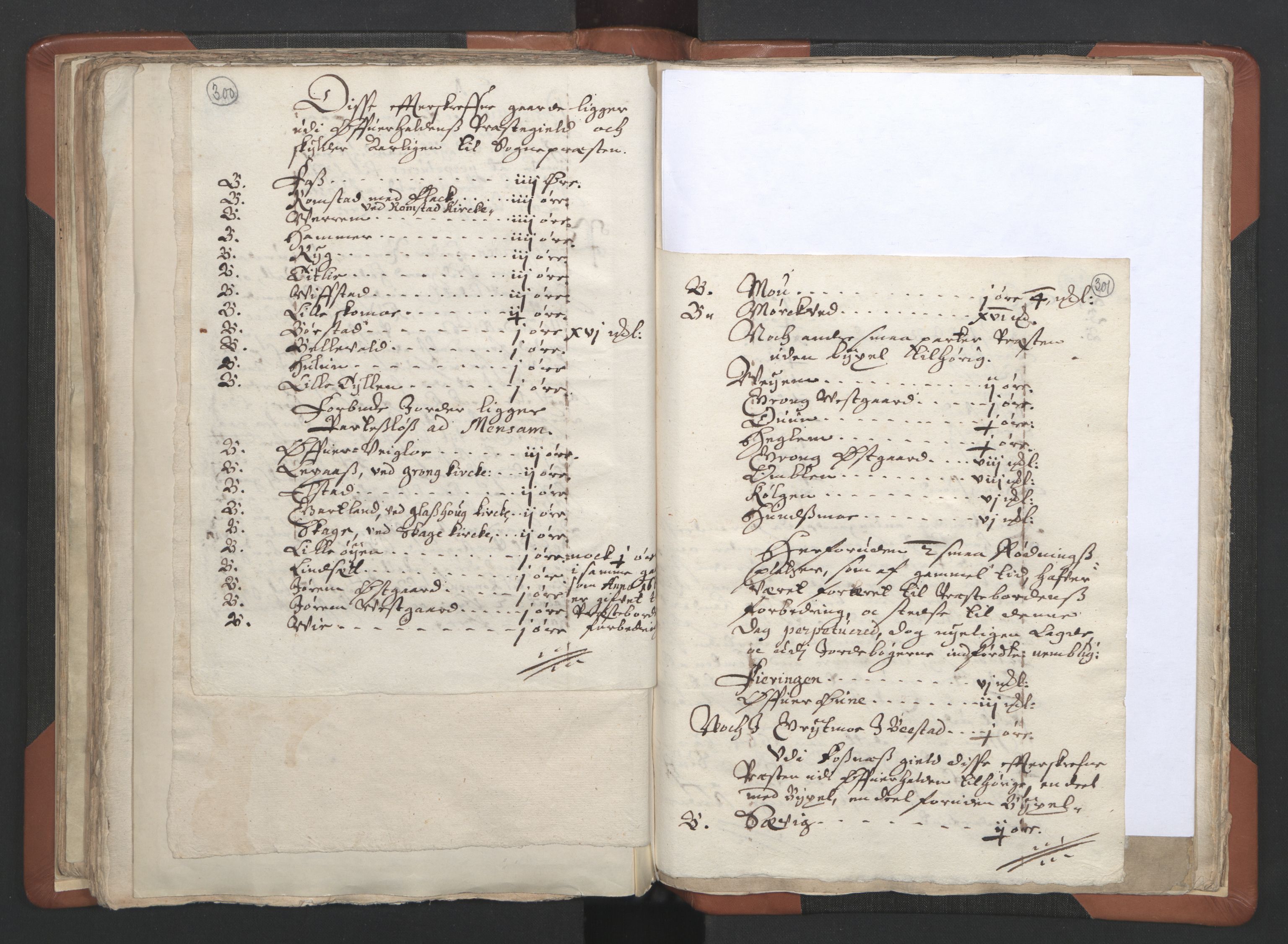 RA, Vicar's Census 1664-1666, no. 34: Namdal deanery, 1664-1666, p. 300-301