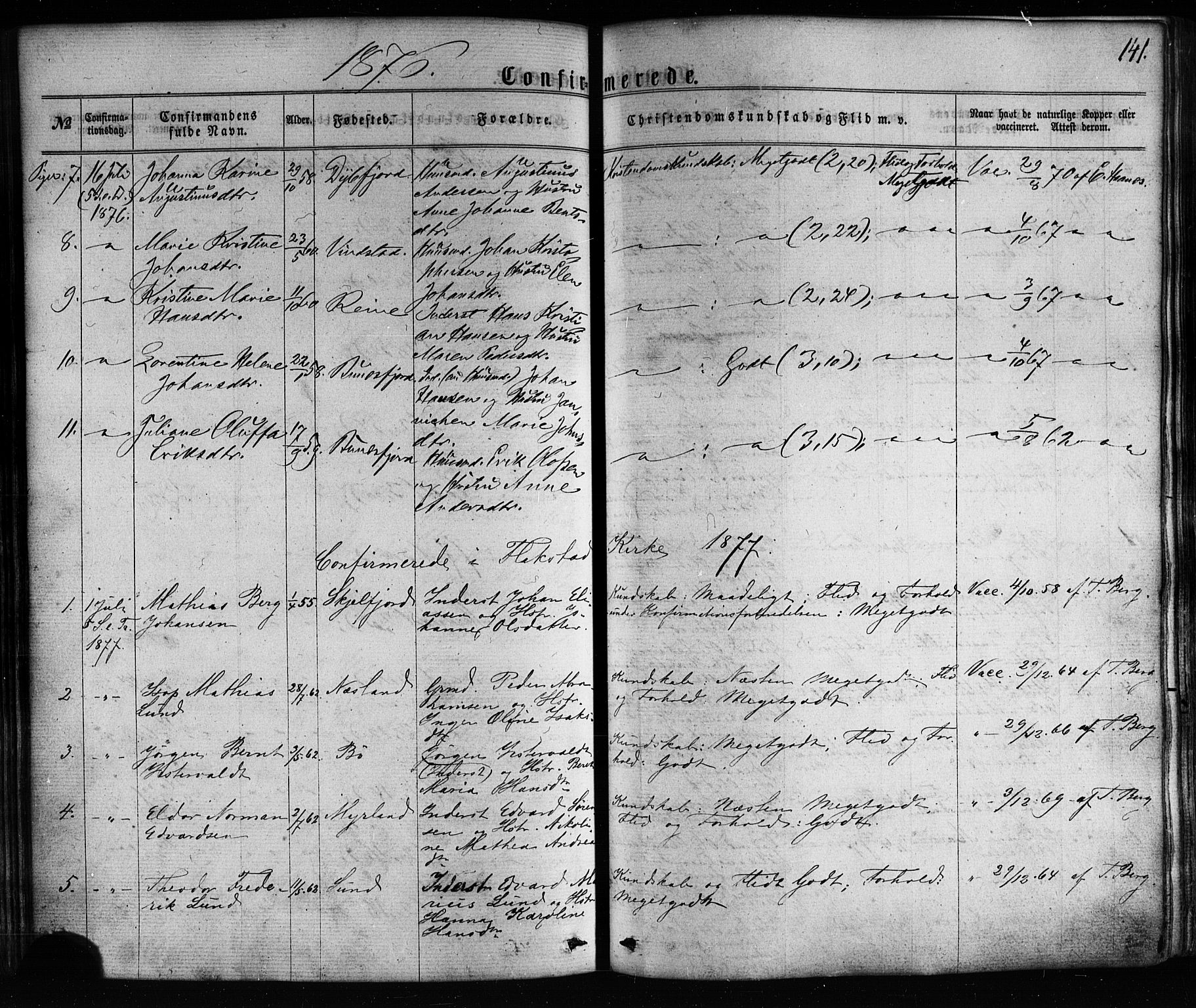 Ministerialprotokoller, klokkerbøker og fødselsregistre - Nordland, SAT/A-1459/885/L1203: Parish register (official) no. 885A04, 1859-1877, p. 141