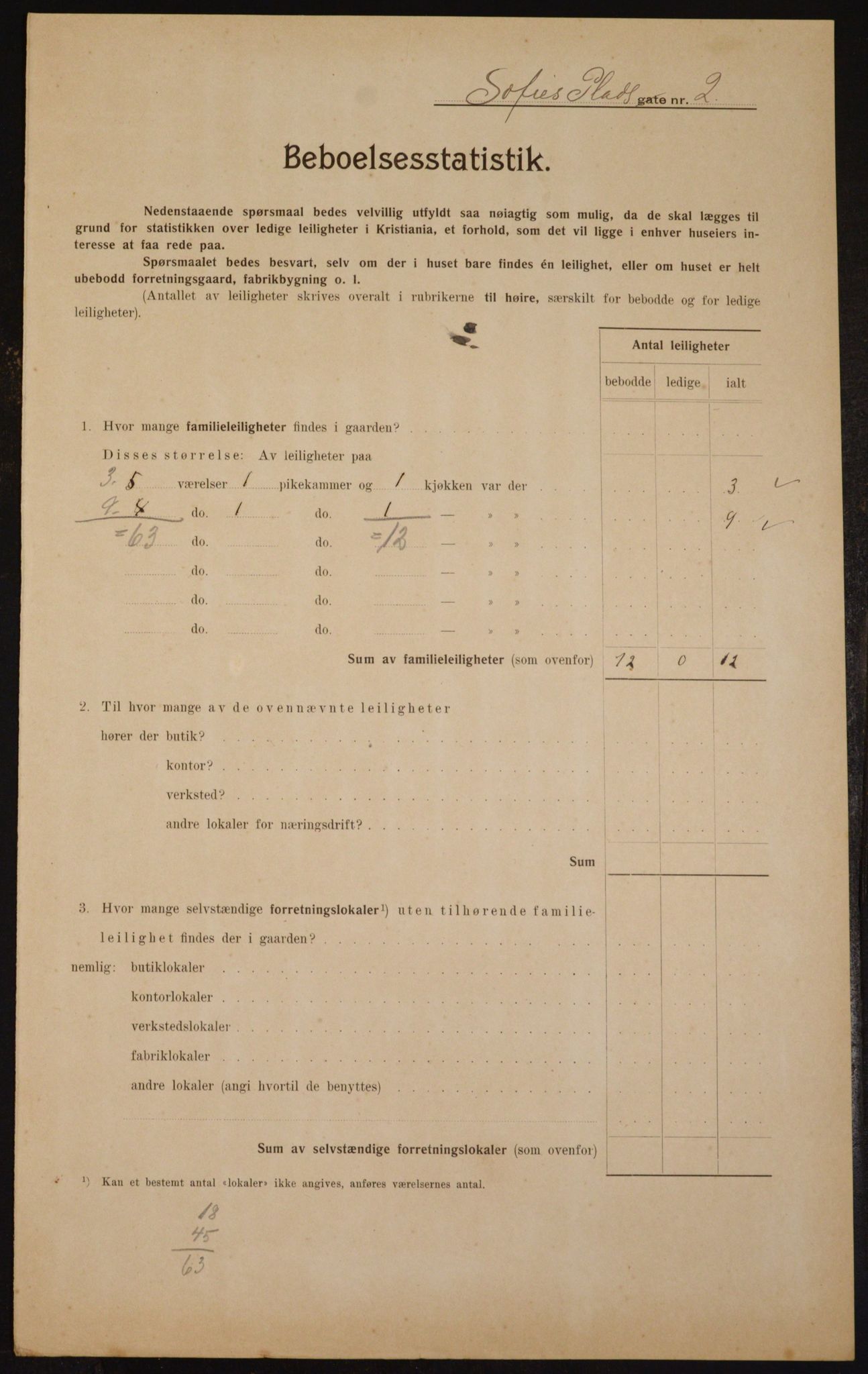 OBA, Municipal Census 1910 for Kristiania, 1910, p. 94716