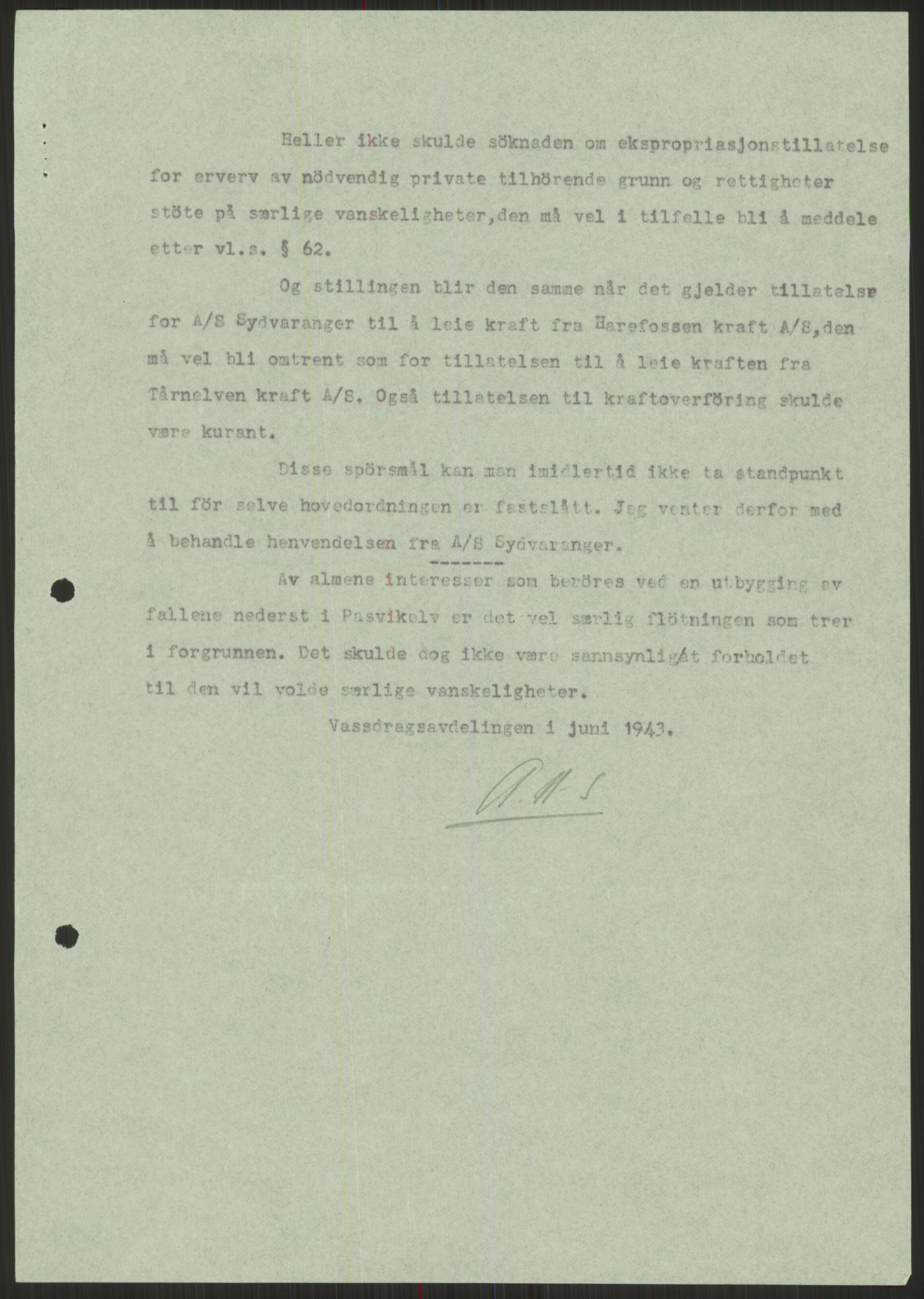 Vassdragsdirektoratet/avdelingen, AV/RA-S-6242/F/Fa/L0536: Pasvikelva, 1920-1971, p. 1139