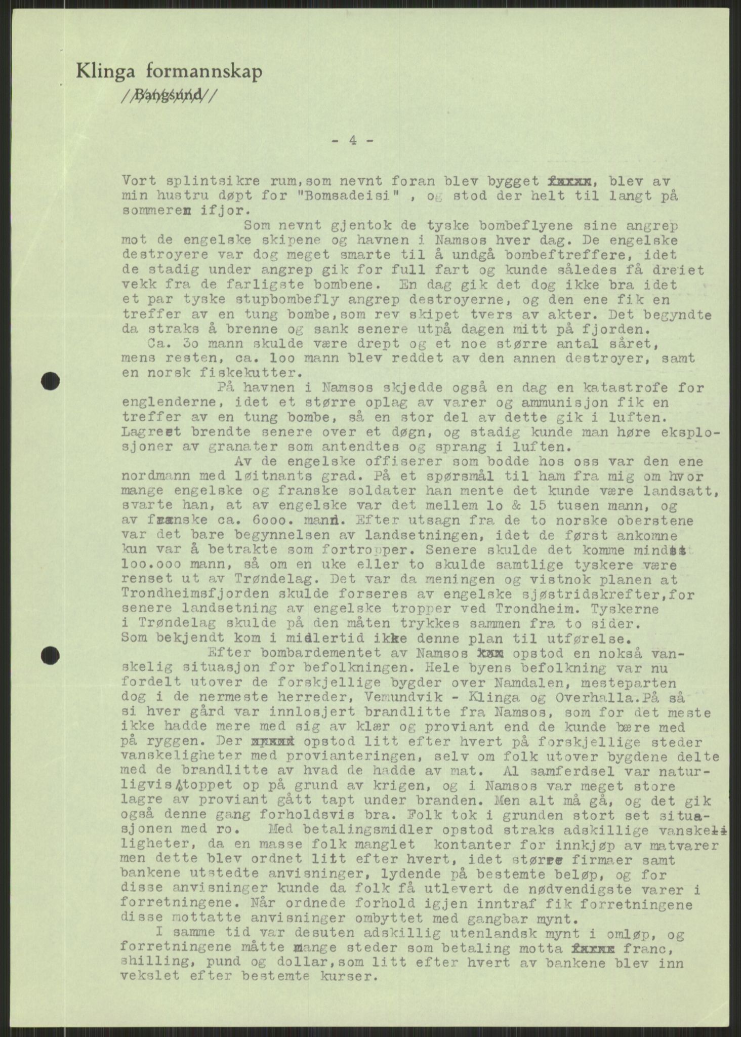 Forsvaret, Forsvarets krigshistoriske avdeling, RA/RAFA-2017/Y/Ya/L0016: II-C-11-31 - Fylkesmenn.  Rapporter om krigsbegivenhetene 1940., 1940, p. 485