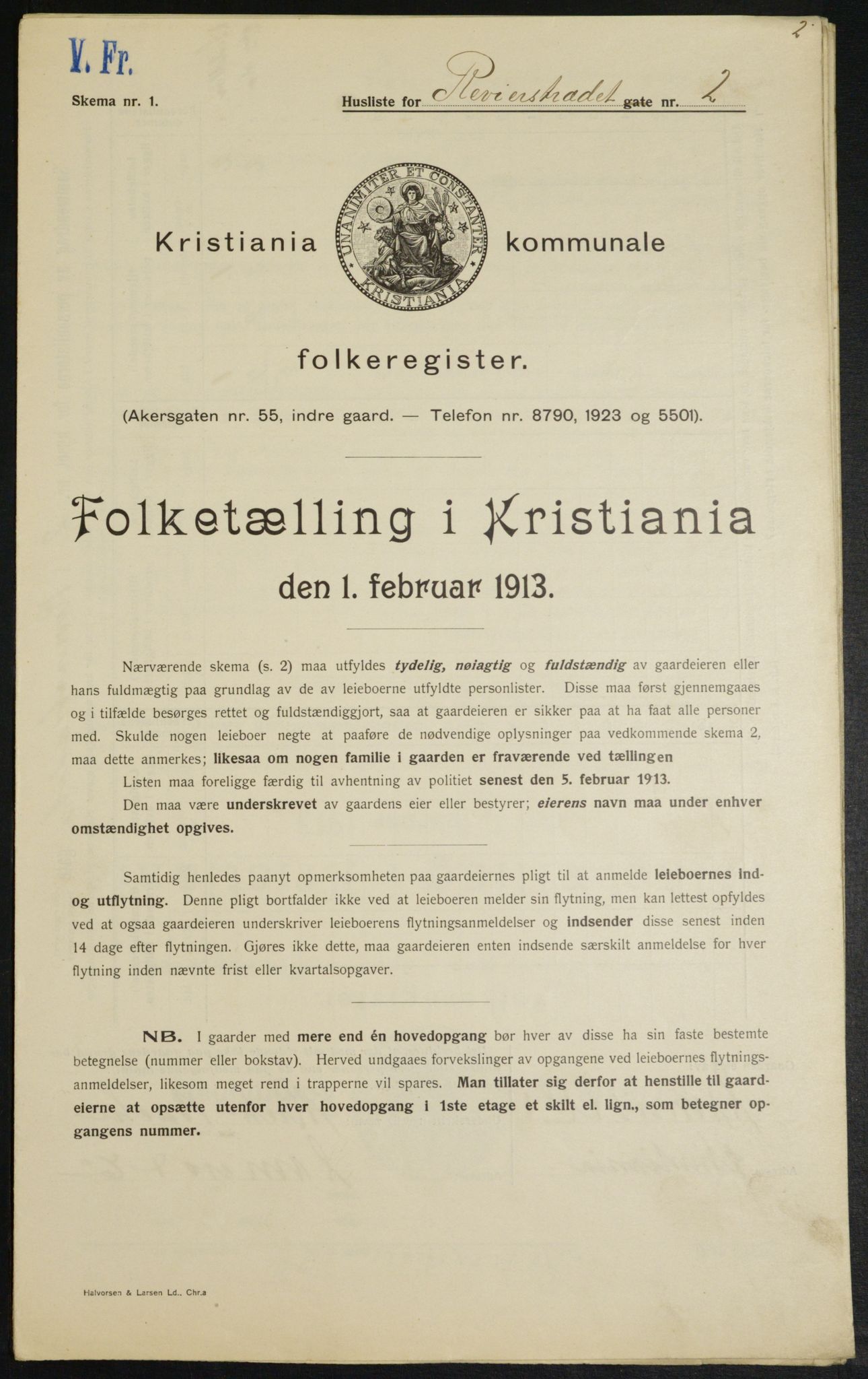 OBA, Municipal Census 1913 for Kristiania, 1913, p. 82864