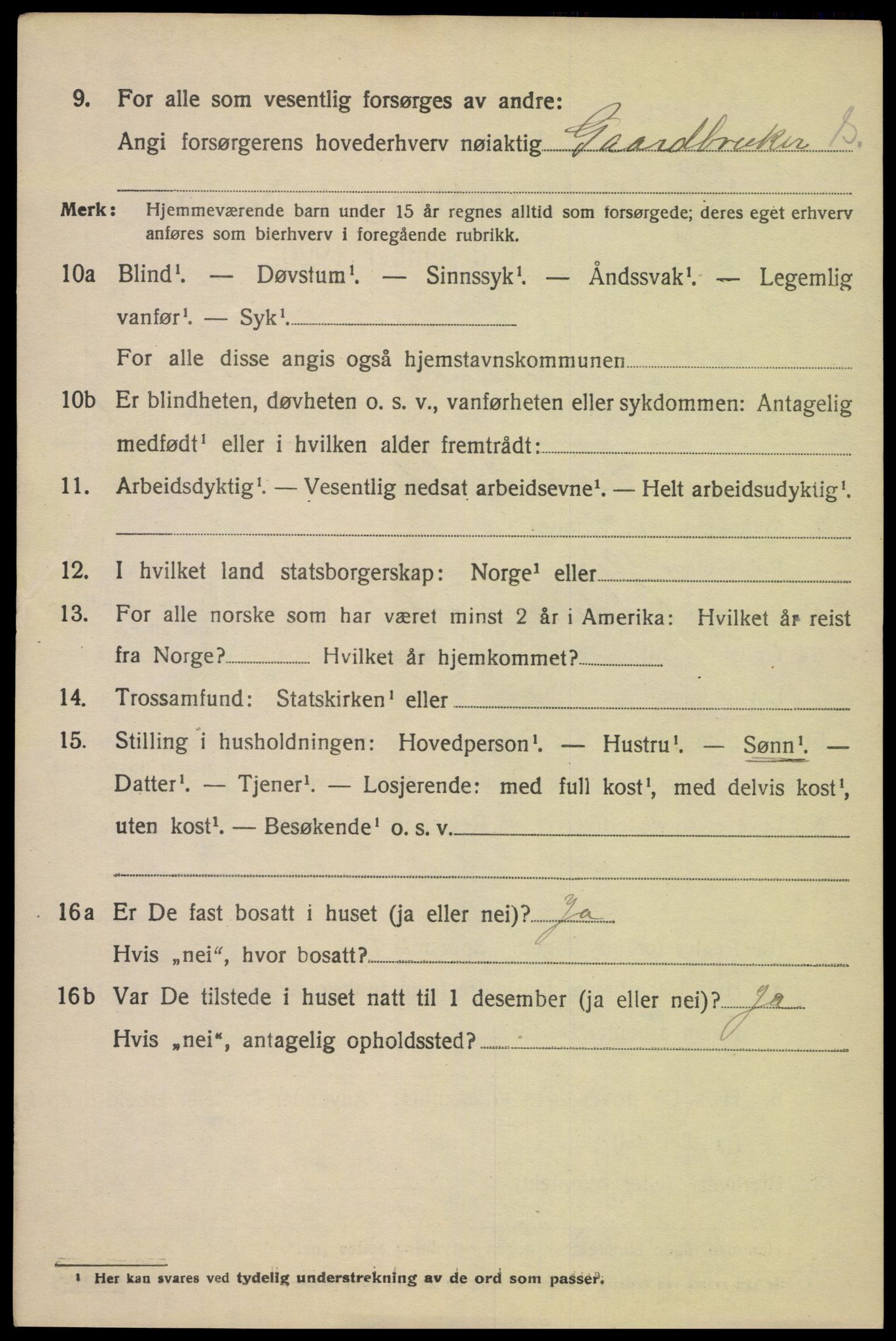 SAK, 1920 census for Randesund, 1920, p. 1055