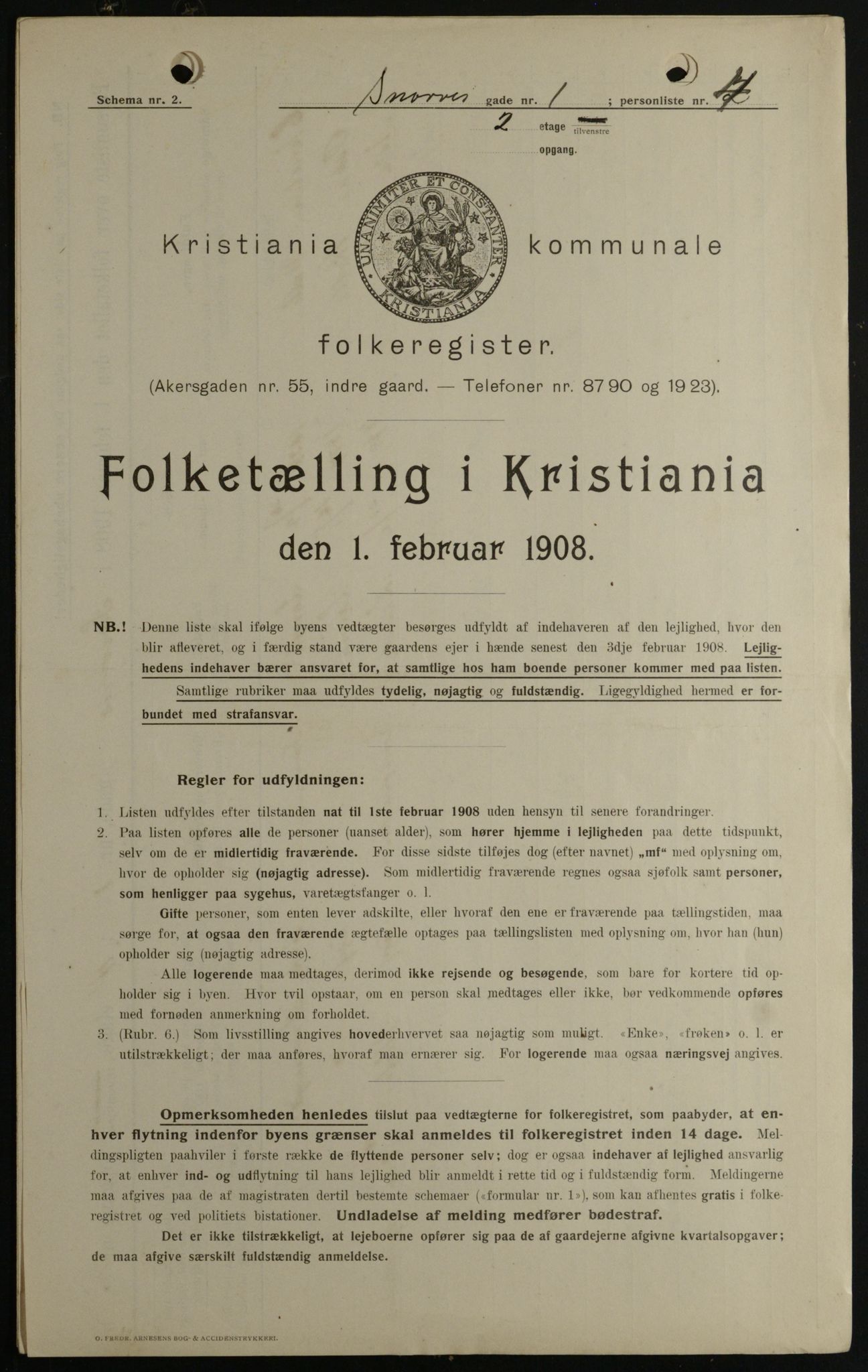 OBA, Municipal Census 1908 for Kristiania, 1908, p. 88278