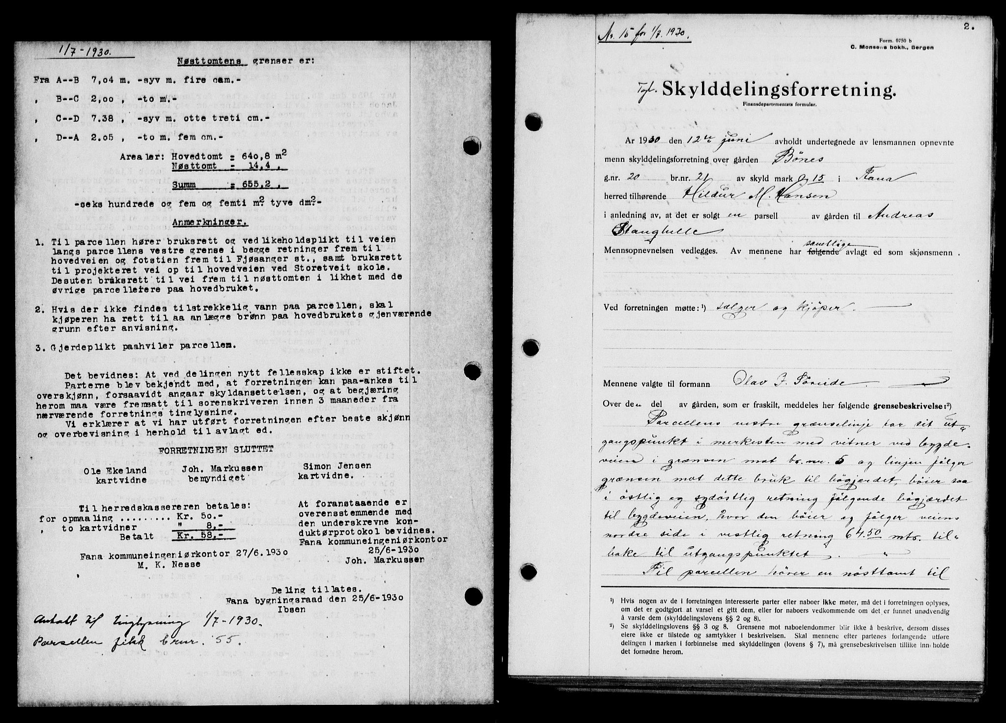 Midhordland sorenskriveri, AV/SAB-A-3001/1/G/Gb/Gbb/L0029: Mortgage book no. II.B.b.29, 1930-1930, p. 2