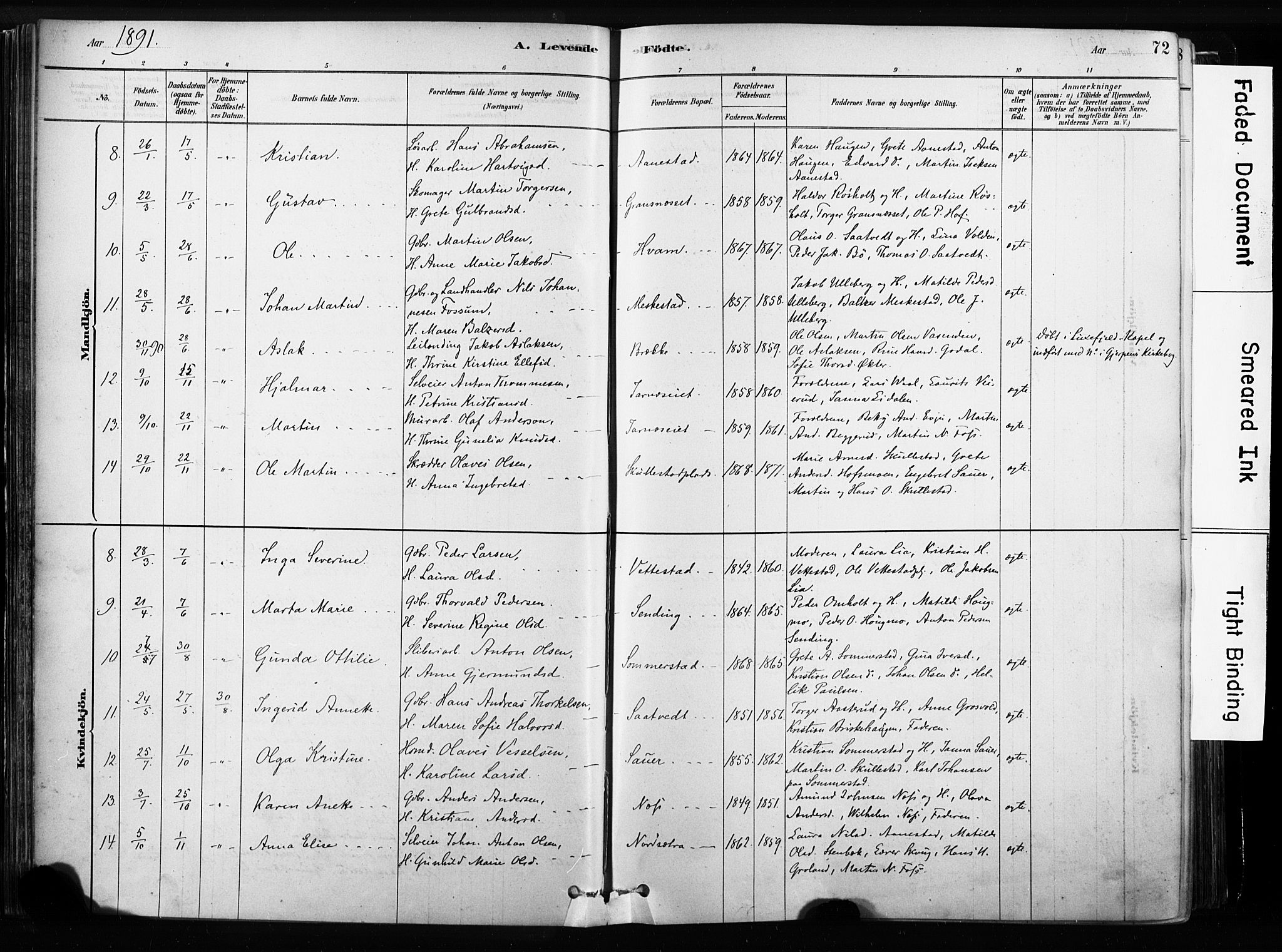 Sandsvær kirkebøker, AV/SAKO-A-244/F/Fb/L0001: Parish register (official) no. II 1, 1878-1906, p. 72