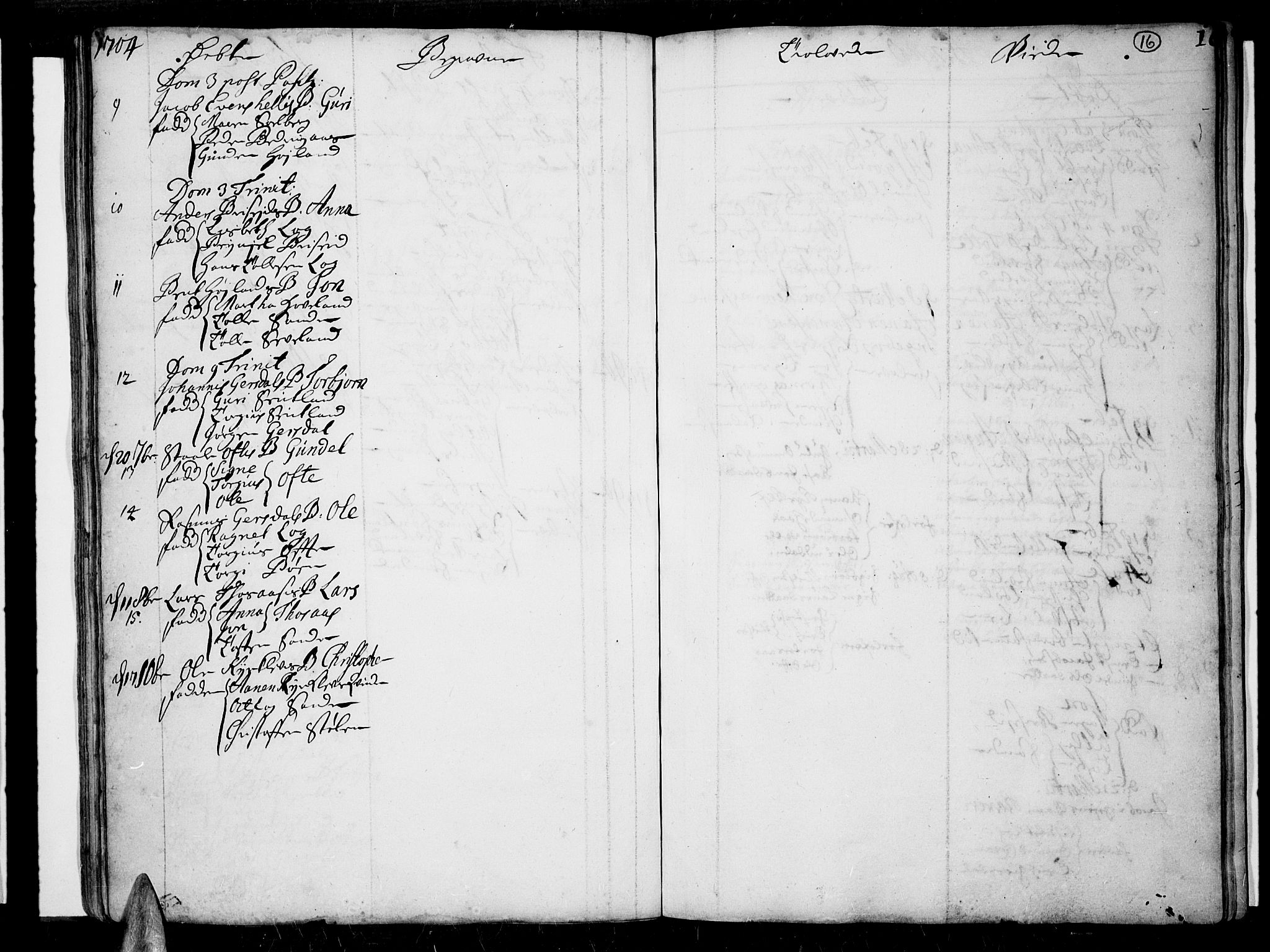 Lista sokneprestkontor, AV/SAK-1111-0027/F/Fa/L0001: Parish register (official) no. A 1 /2, 1693-1714, p. 16