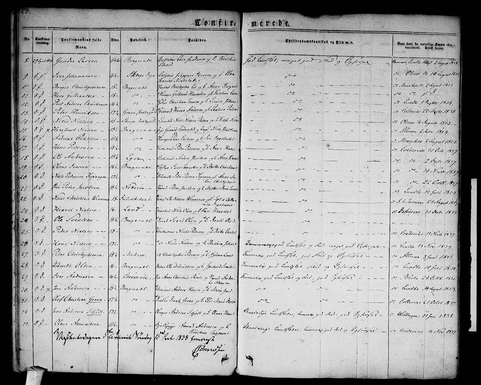 Bragernes kirkebøker, AV/SAKO-A-6/F/Fc/L0001: Parish register (official) no. III 1, 1830-1853, p. 23