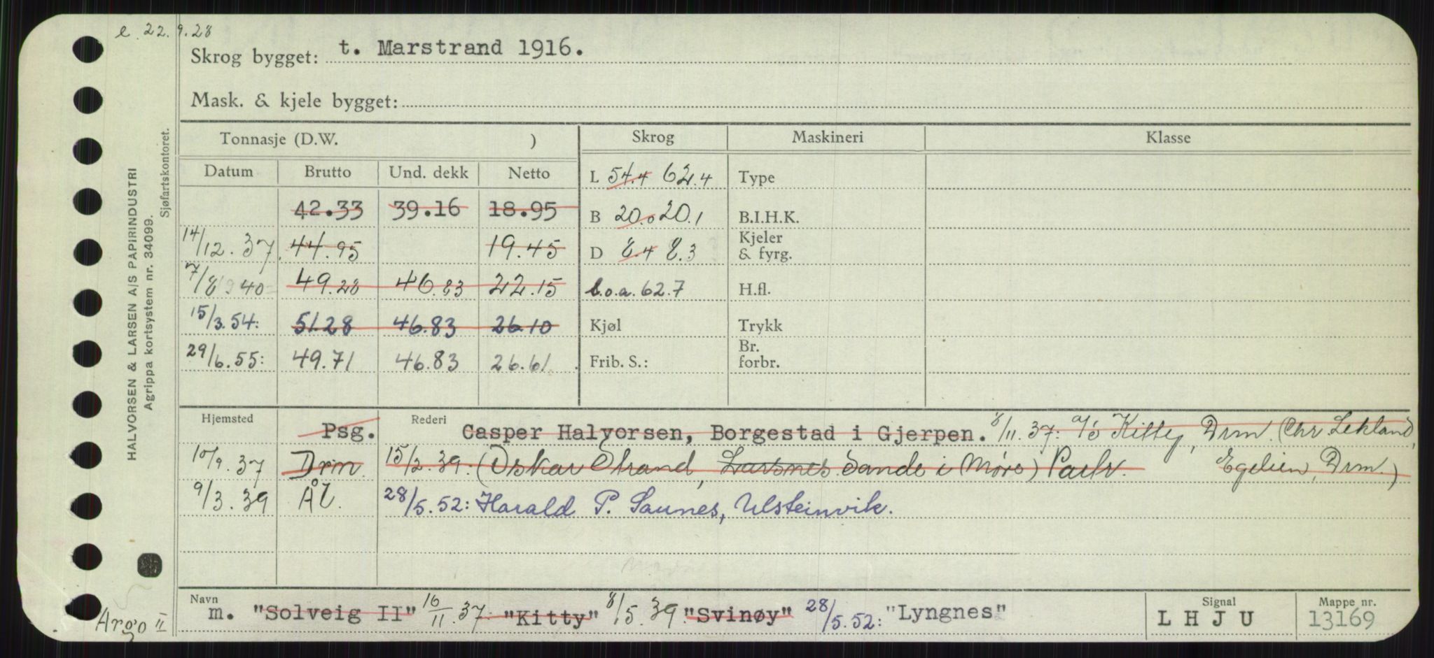 Sjøfartsdirektoratet med forløpere, Skipsmålingen, RA/S-1627/H/Ha/L0003/0002: Fartøy, Hilm-Mar / Fartøy, Kom-Mar, p. 707