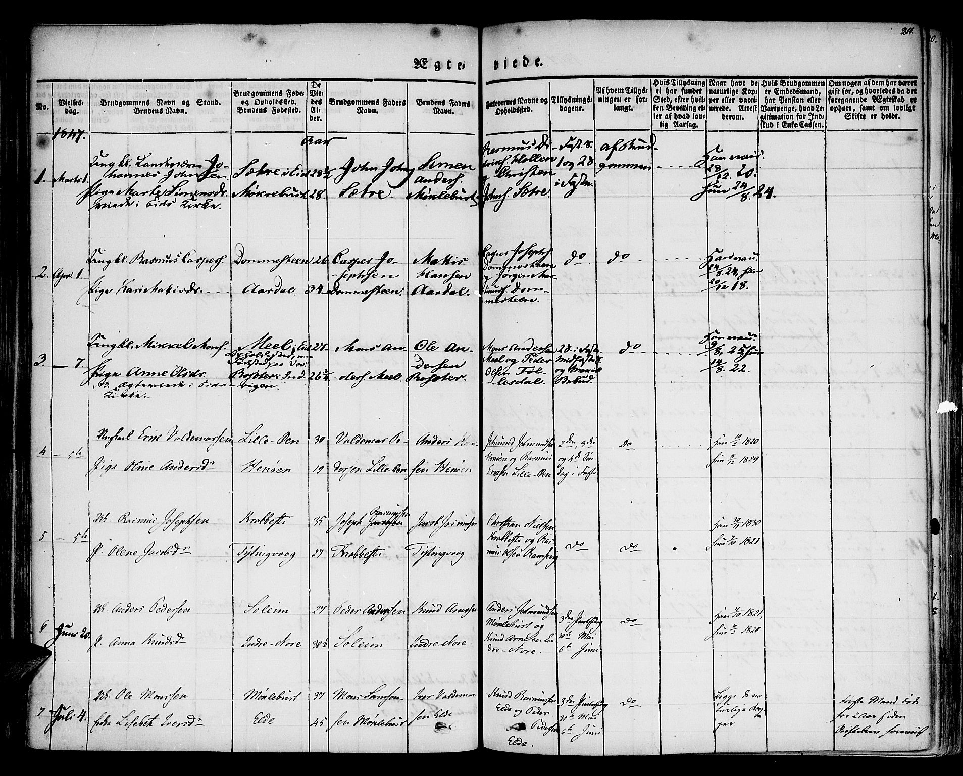 Davik sokneprestembete, AV/SAB-A-79701/H/Haa/Haaa/L0004: Parish register (official) no. A 4, 1830-1849, p. 211