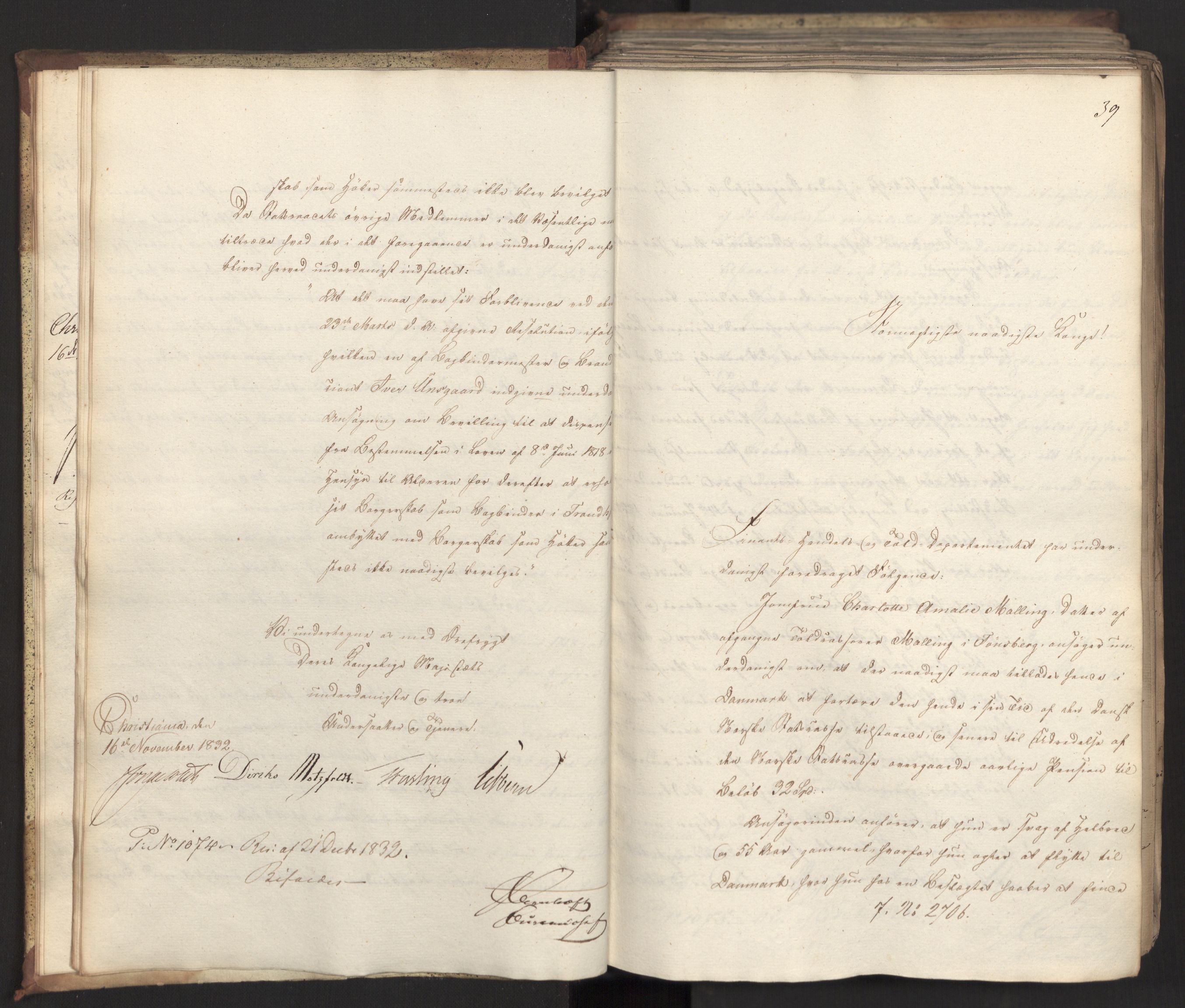 Statsrådsavdelingen i Stockholm, AV/RA-S-1003/D/Da/L0081: Regjeringsinnstillinger nr. 2700-2857, 1832, p. 18