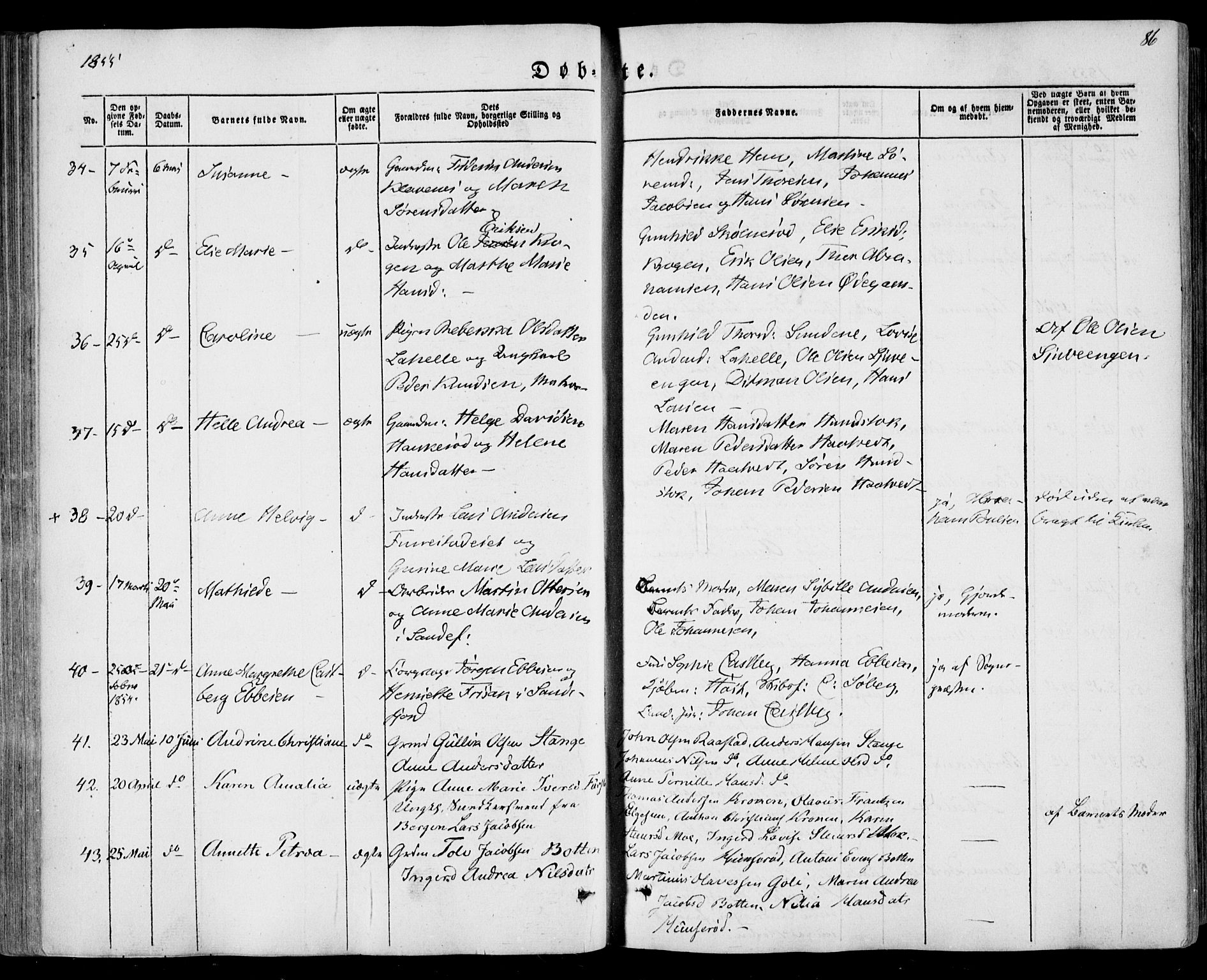 Sandar kirkebøker, SAKO/A-243/F/Fa/L0007: Parish register (official) no. 7, 1855-1861, p. 86