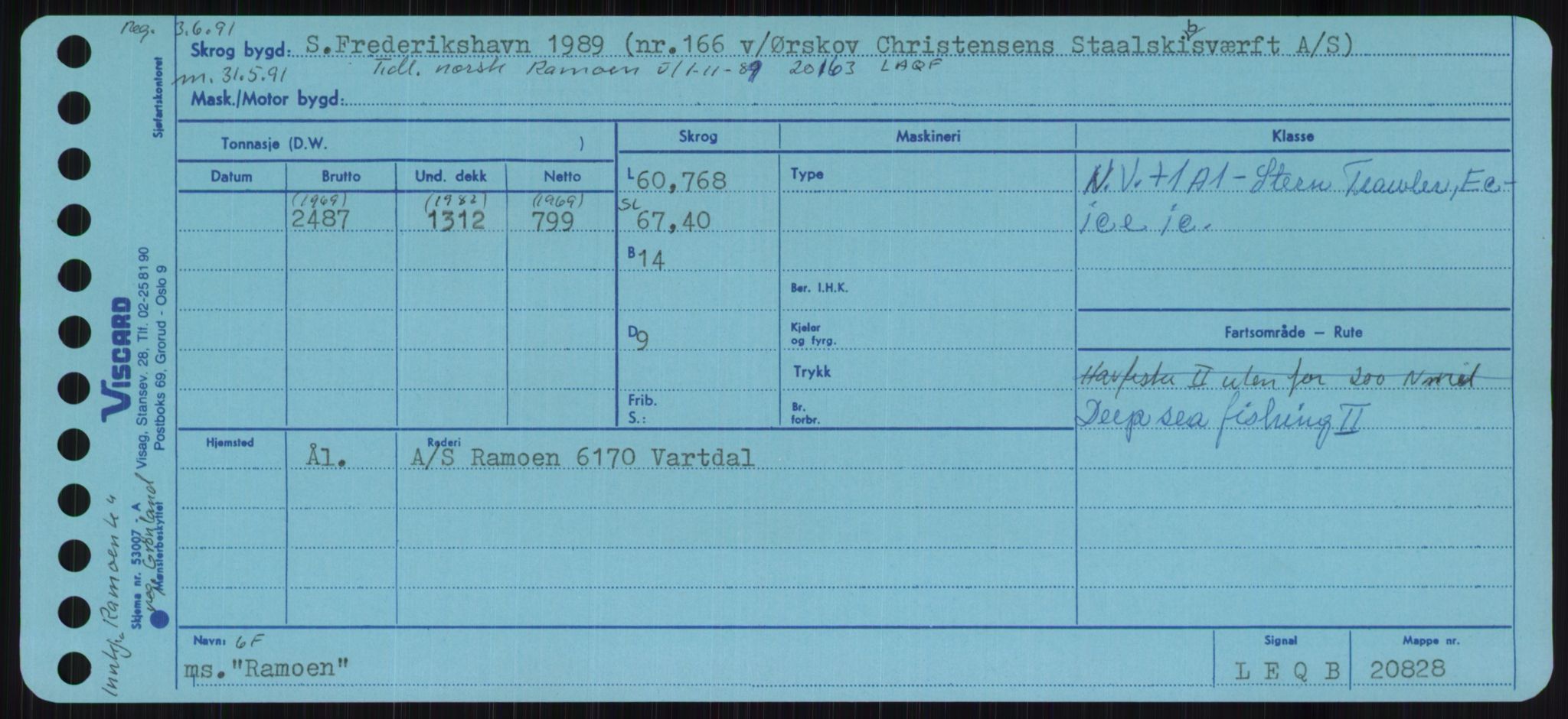 Sjøfartsdirektoratet med forløpere, Skipsmålingen, AV/RA-S-1627/H/Ha/L0004/0002: Fartøy, Mas-R / Fartøy, Odin-R, p. 501