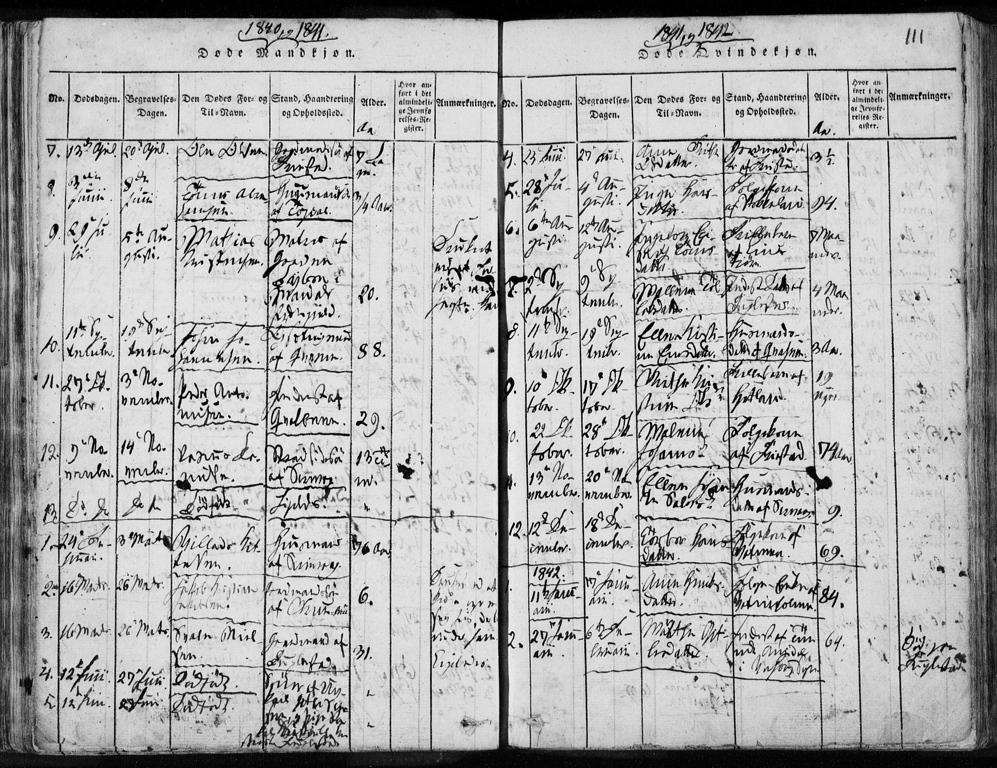 Eigersund sokneprestkontor, AV/SAST-A-101807/001/30/30BA/L0008: Parish register (official) no. A 8, 1816-1847, p. 111
