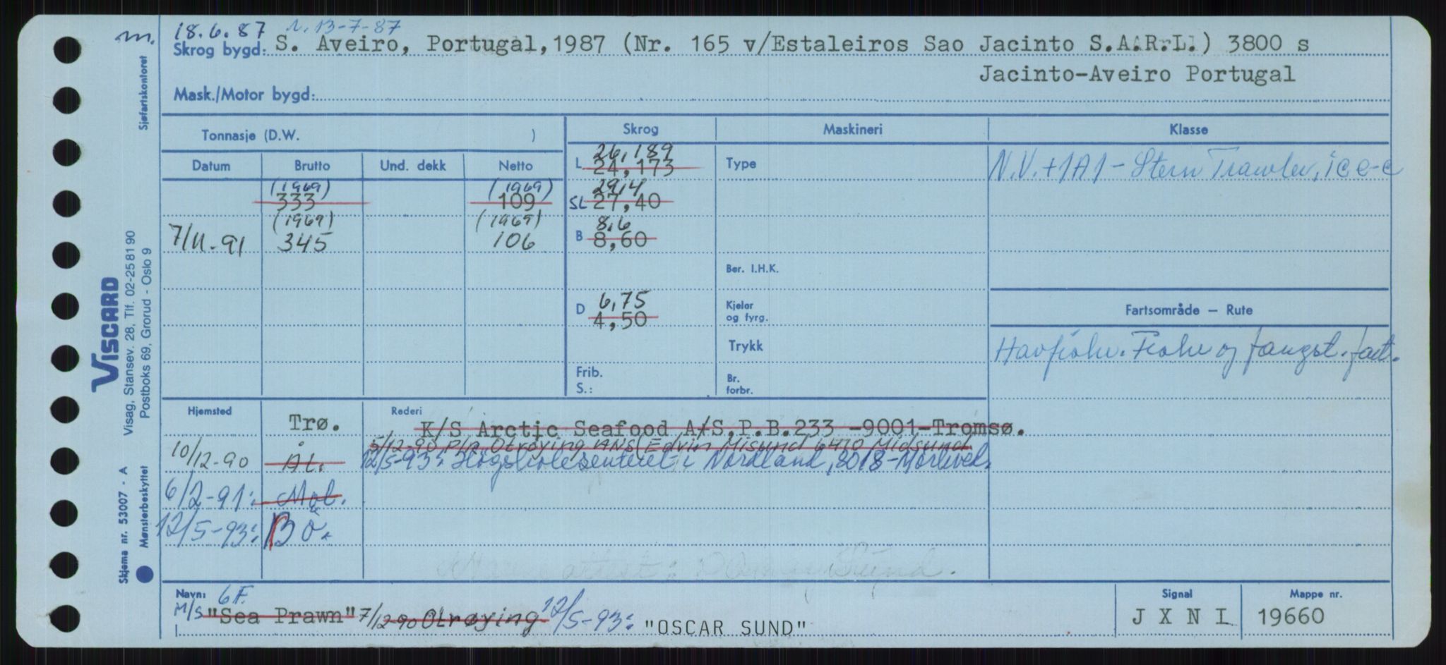 Sjøfartsdirektoratet med forløpere, Skipsmålingen, RA/S-1627/H/Ha/L0004/0002: Fartøy, Mas-R / Fartøy, Odin-R, p. 147