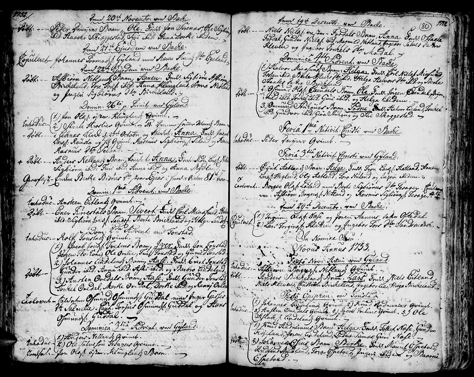 Bakke sokneprestkontor, SAK/1111-0002/F/Fa/Faa/L0001: Parish register (official) no. A 1, 1741-1780, p. 80