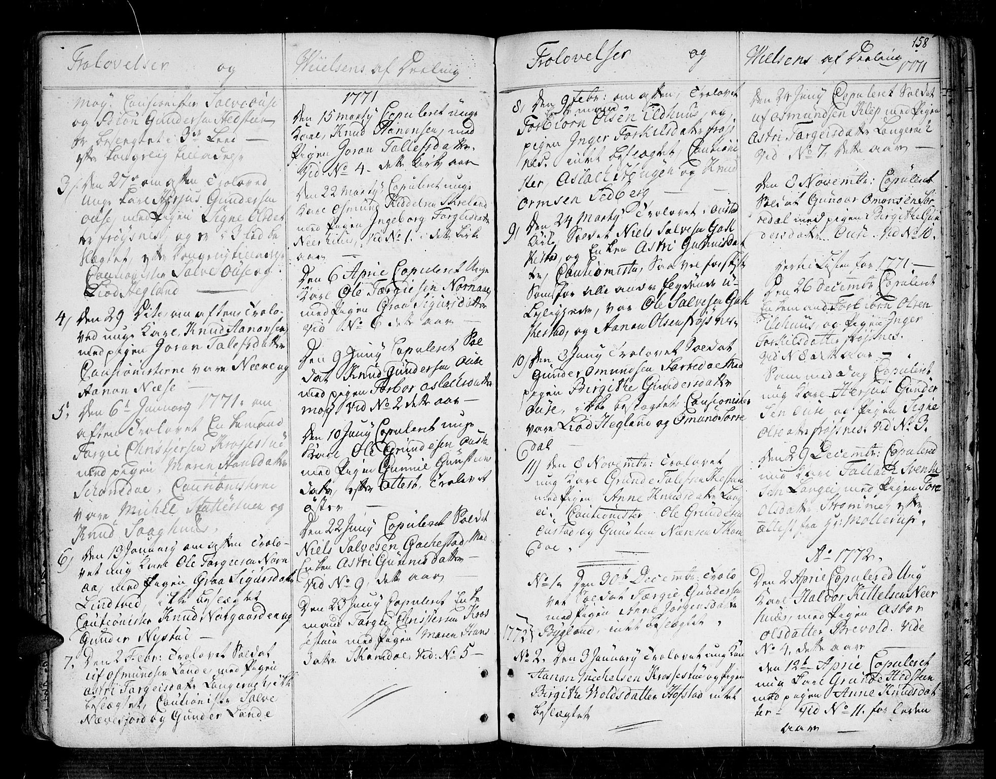 Bygland sokneprestkontor, AV/SAK-1111-0006/F/Fa/Fab/L0002: Parish register (official) no. A 2, 1766-1816, p. 158