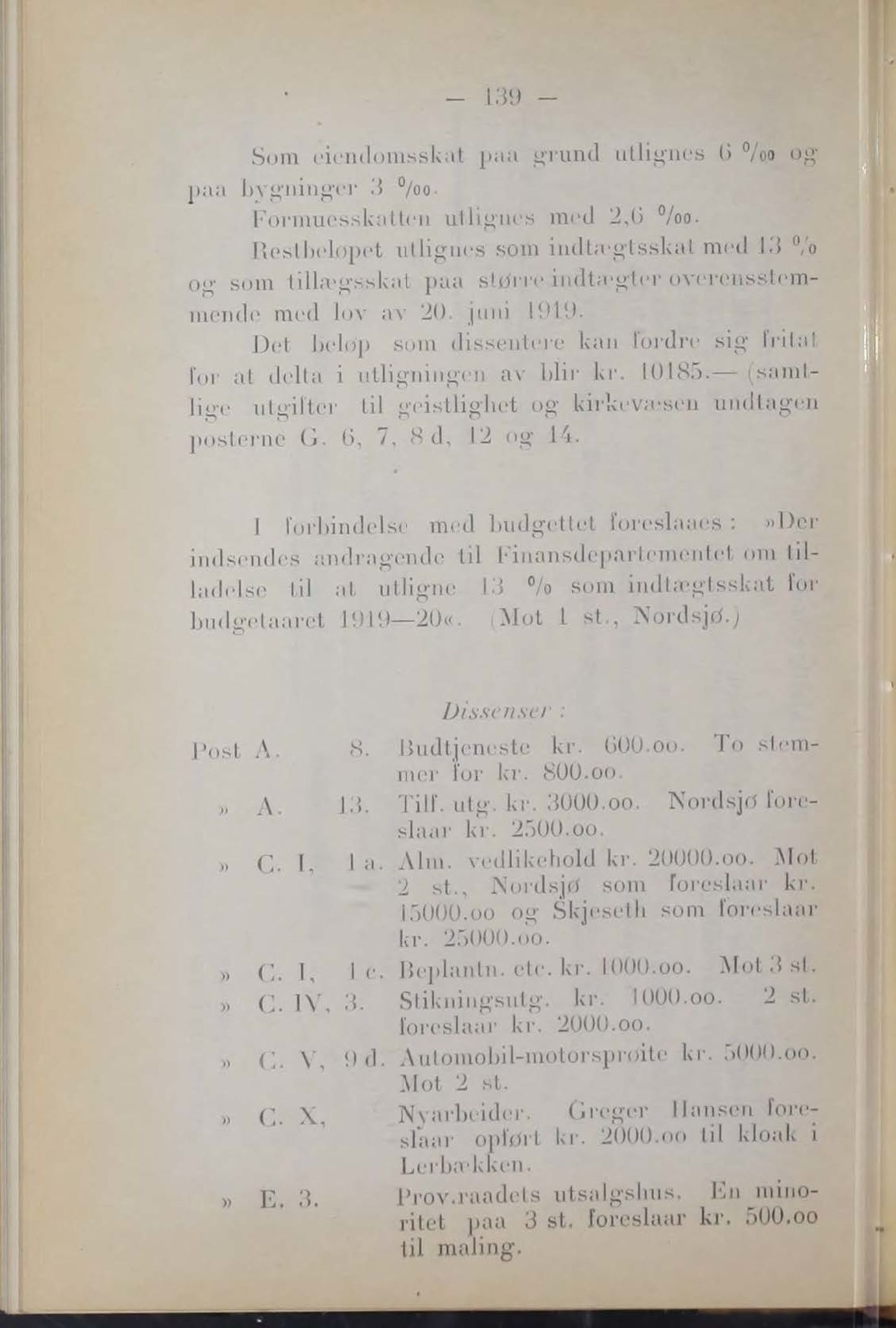 Narvik kommune. Formannskap , AIN/K-18050.150/A/Ab/L0009: Møtebok, 1919