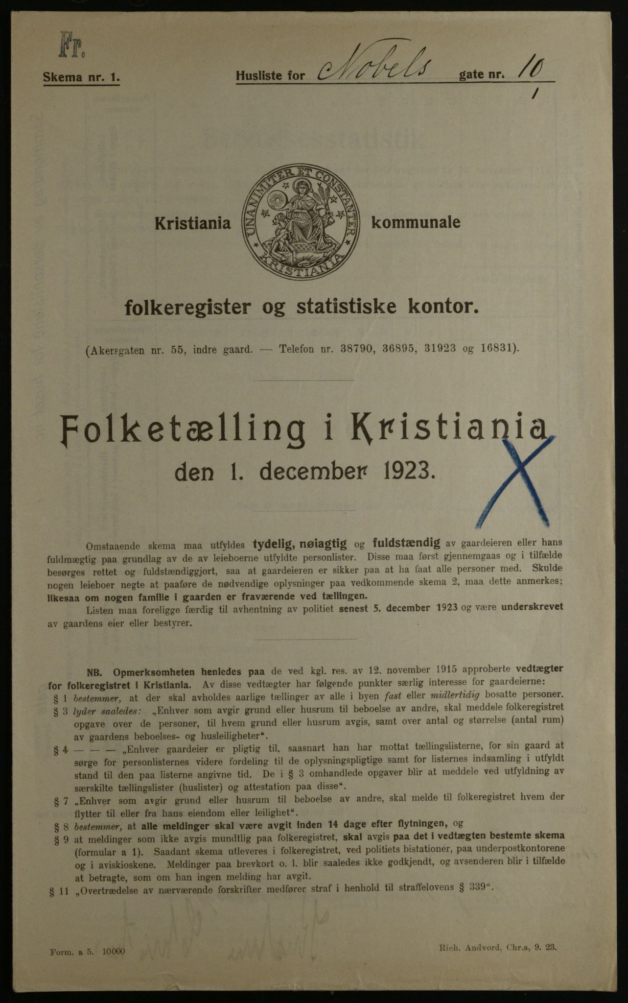 OBA, Municipal Census 1923 for Kristiania, 1923, p. 78417