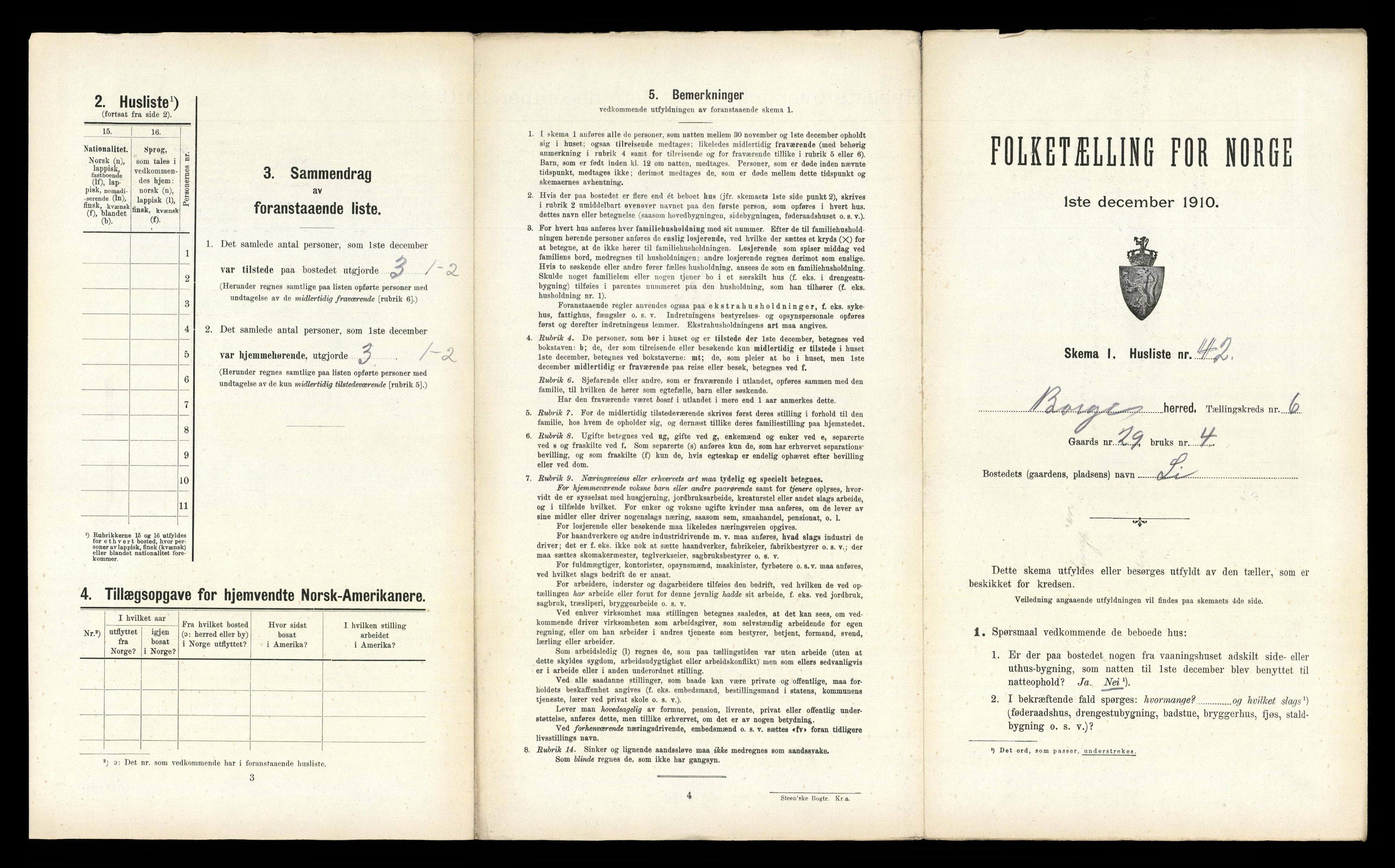 RA, 1910 census for Borge, 1910, p. 647