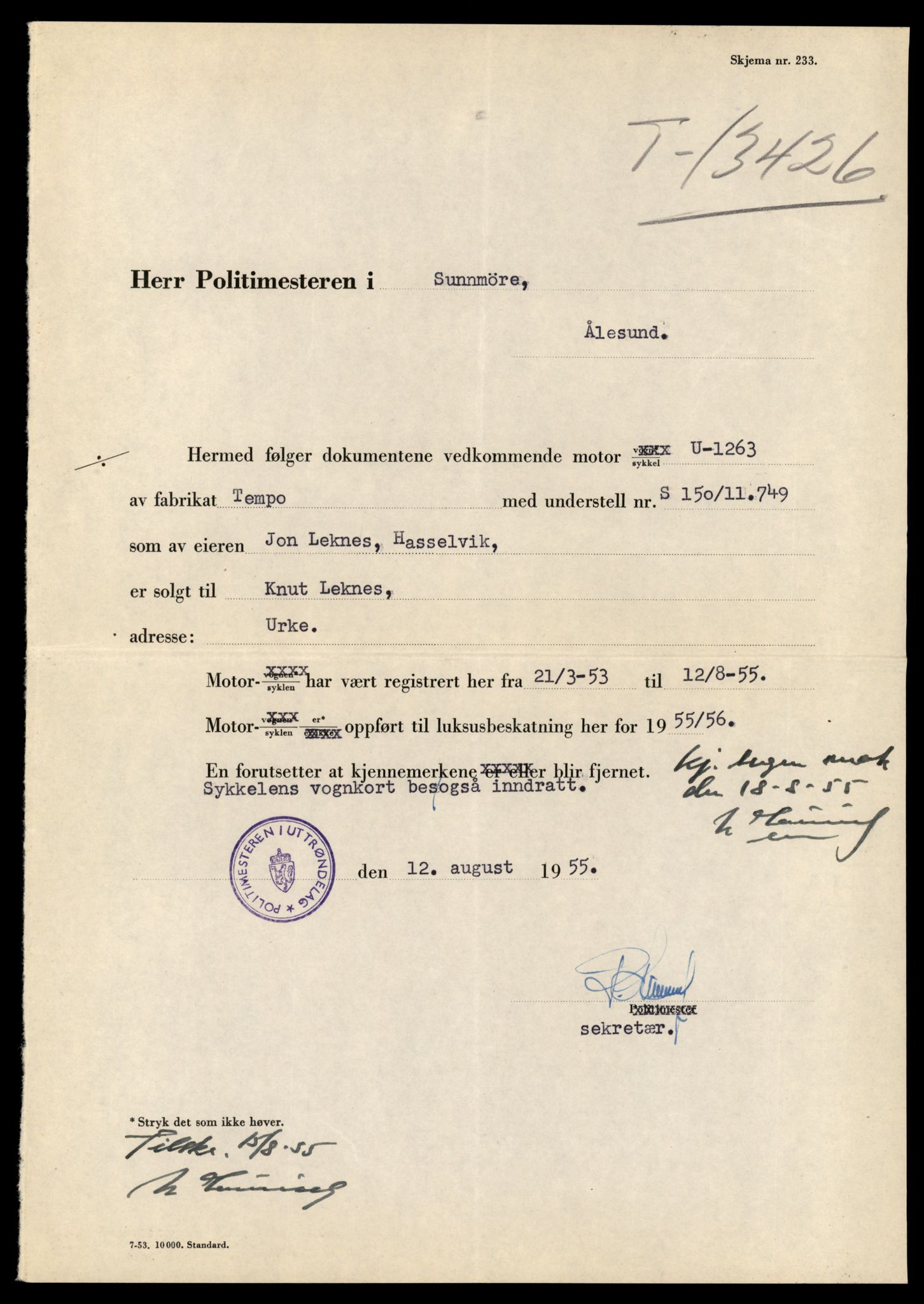 Møre og Romsdal vegkontor - Ålesund trafikkstasjon, AV/SAT-A-4099/F/Fe/L0039: Registreringskort for kjøretøy T 13361 - T 13530, 1927-1998, p. 1127