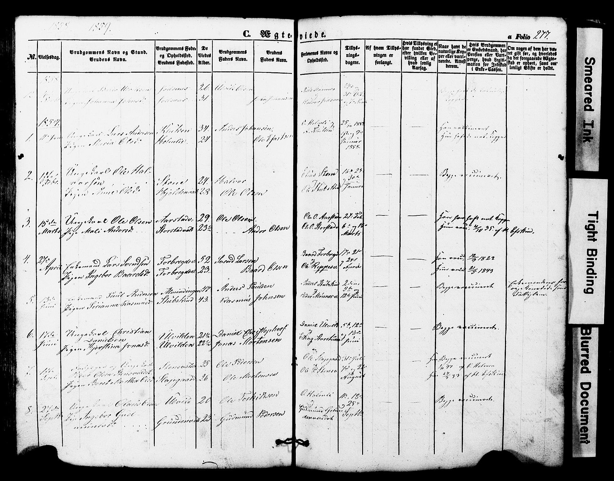 Ministerialprotokoller, klokkerbøker og fødselsregistre - Nord-Trøndelag, SAT/A-1458/724/L0268: Parish register (copy) no. 724C04, 1846-1878, p. 277