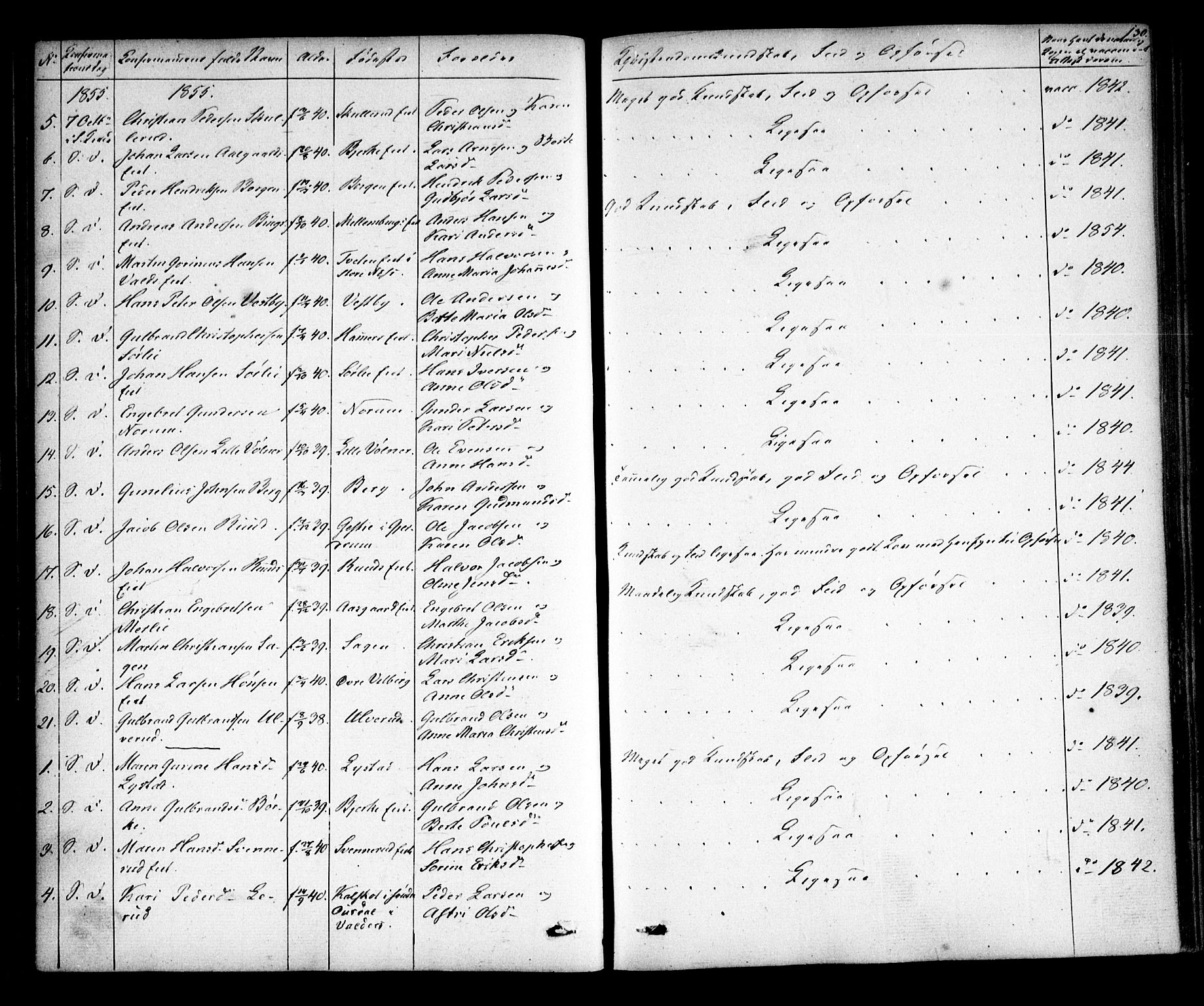 Sørum prestekontor Kirkebøker, SAO/A-10303/F/Fa/L0005: Parish register (official) no. I 5, 1846-1863, p. 130